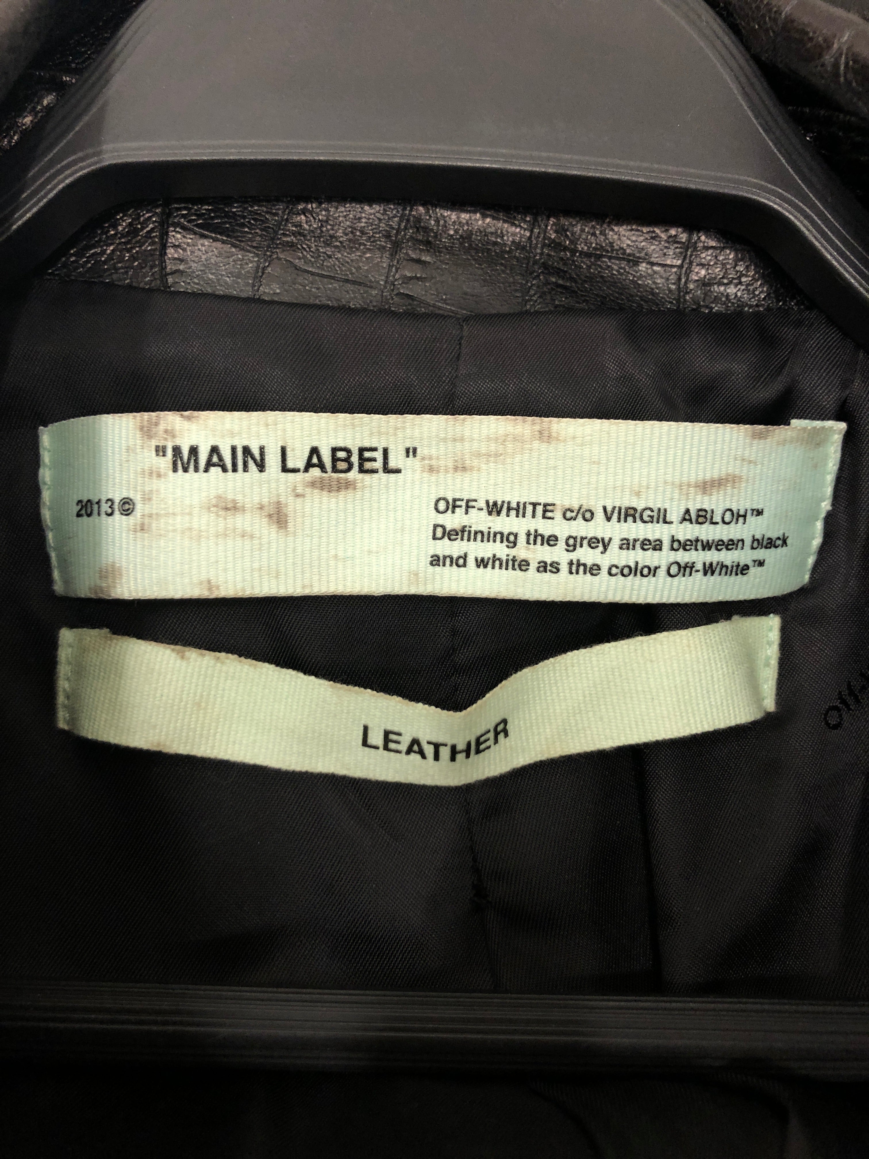 OFF-WHITE/Leather Jkt/M/Leather/BLK/Off-White O Ring Zippers view 3
