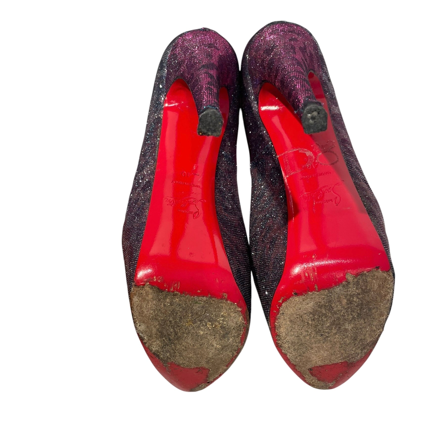 Christian Louboutin/Dress Shoes/EU 40/Animal Pattern/Leather/MLT/Platform/pink to blue gradient view 4