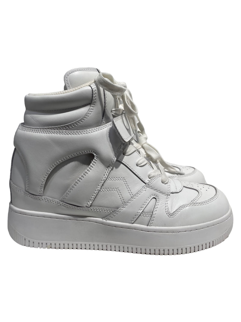 ISABEL MARANT/Hi-Sneakers/US 8.5/Leather/WHT/
