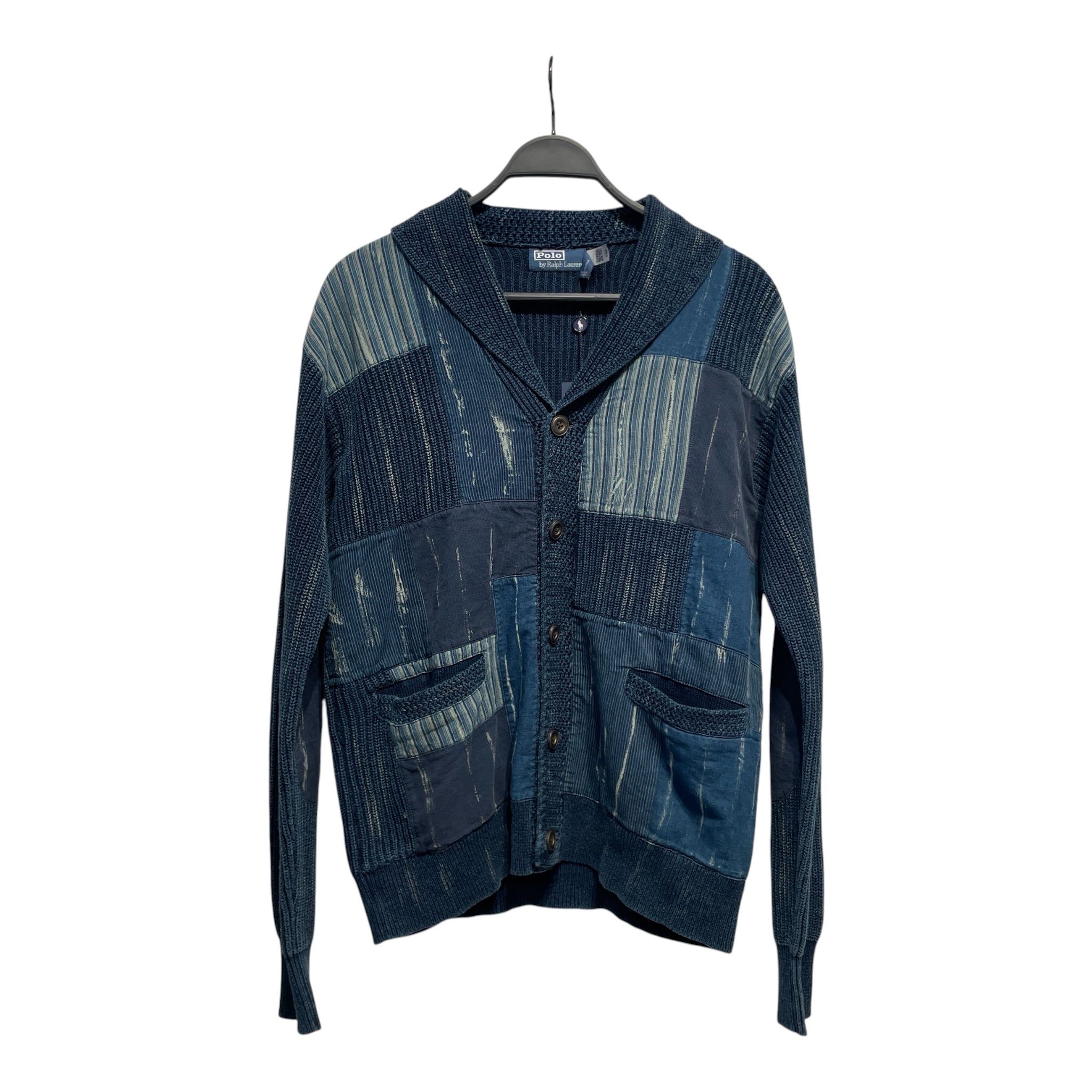 POLO RALPH LAUREN/Cardigan/M/Stripe/Cotton/NVY/Oversize/ view 1