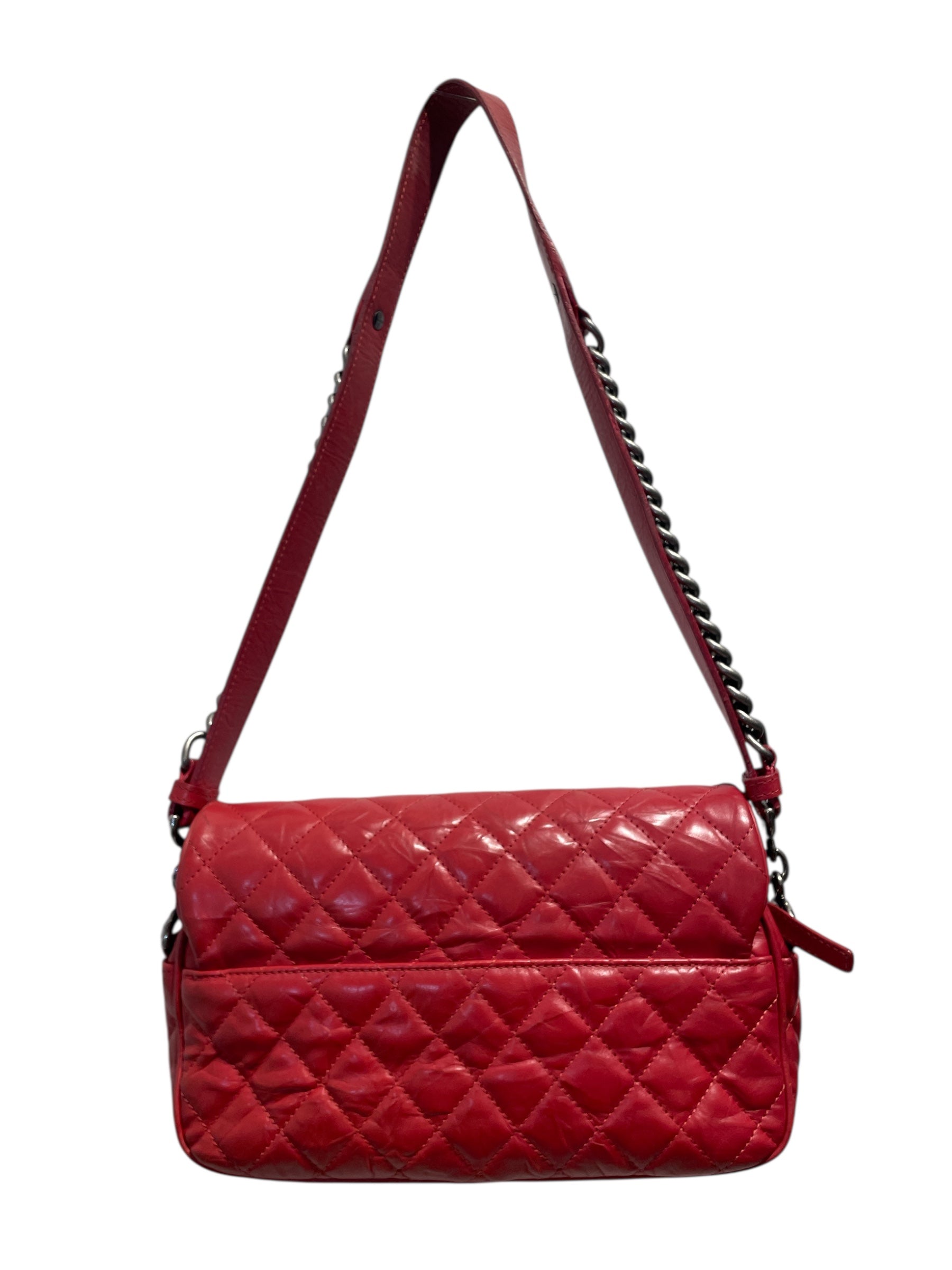 CHANEL/Cross Body Bag/Leather/RED/Casual Rock Flap Bag view 2