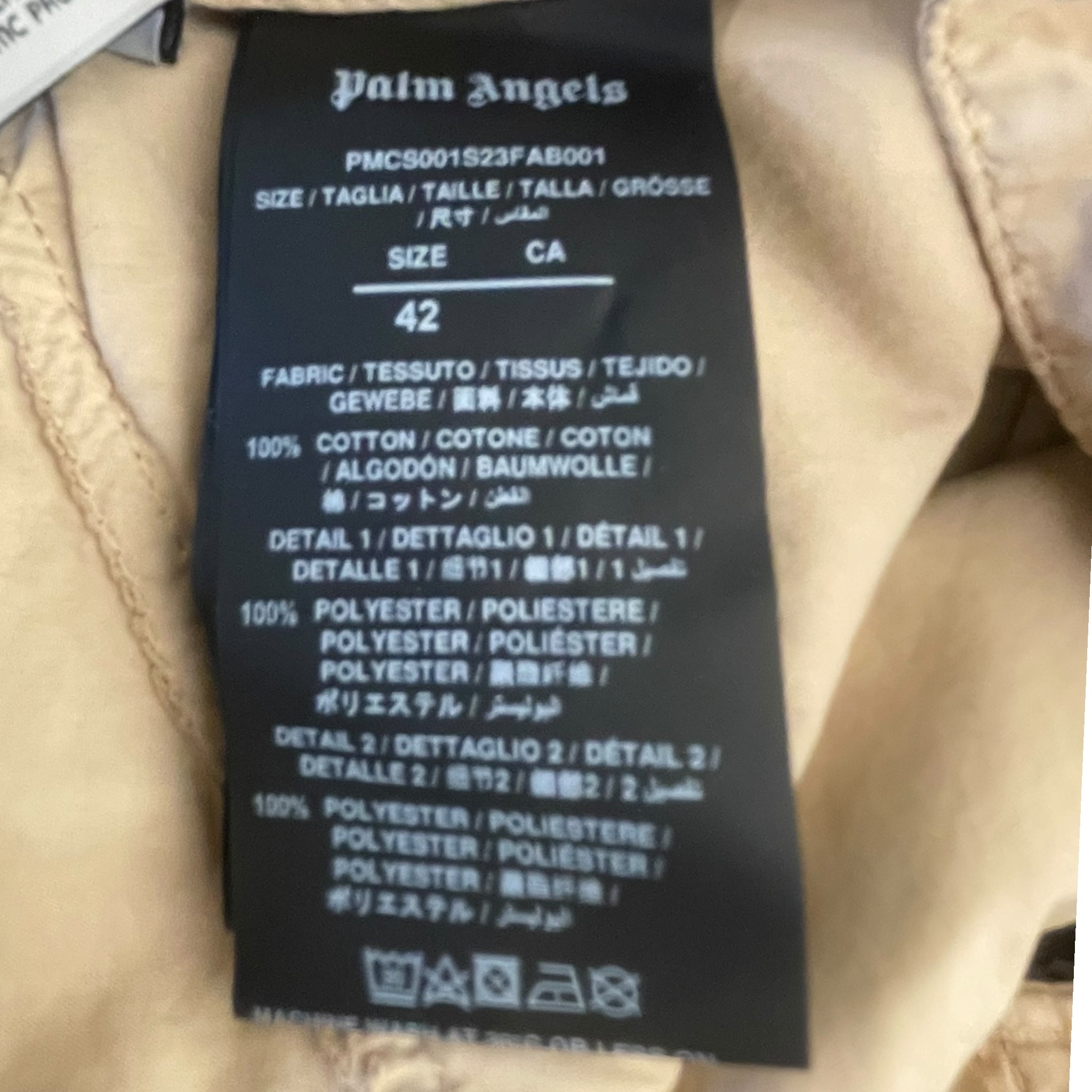 Palm Angels/Shorts/42/Cotton/BEG/#PMCS001S23FAB001/CARGOS view 4