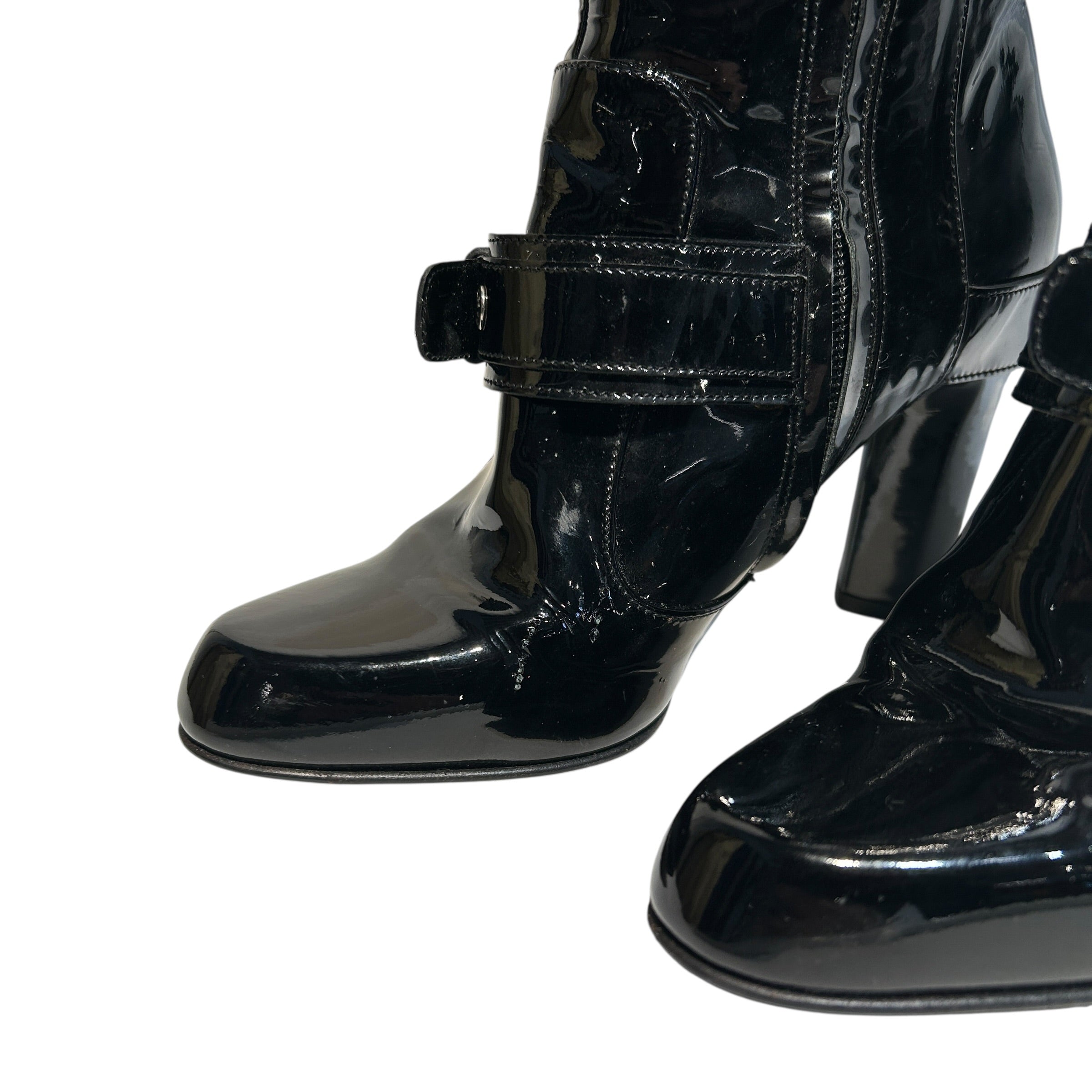 DOLCE&GABBANA/Boots/US 6.5/Leather/BLK/Silver G view 5