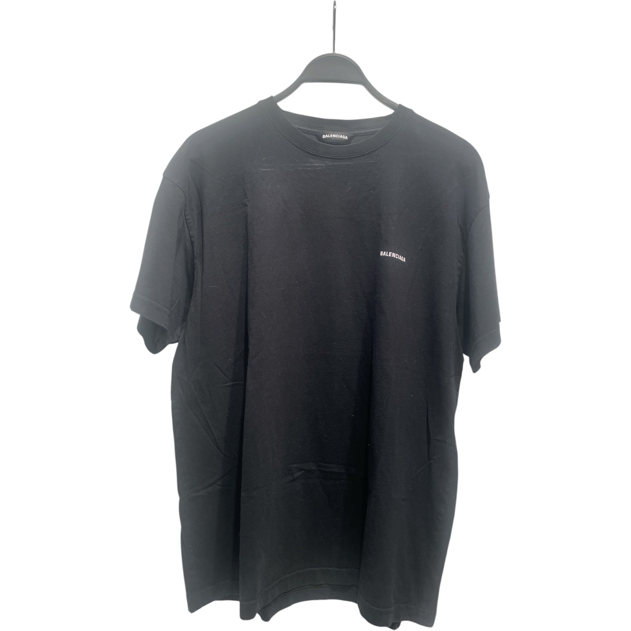 BALENCIAGA/T-Shirt/M/Cotton/BLK/SMALL CHEST LOGO view 1