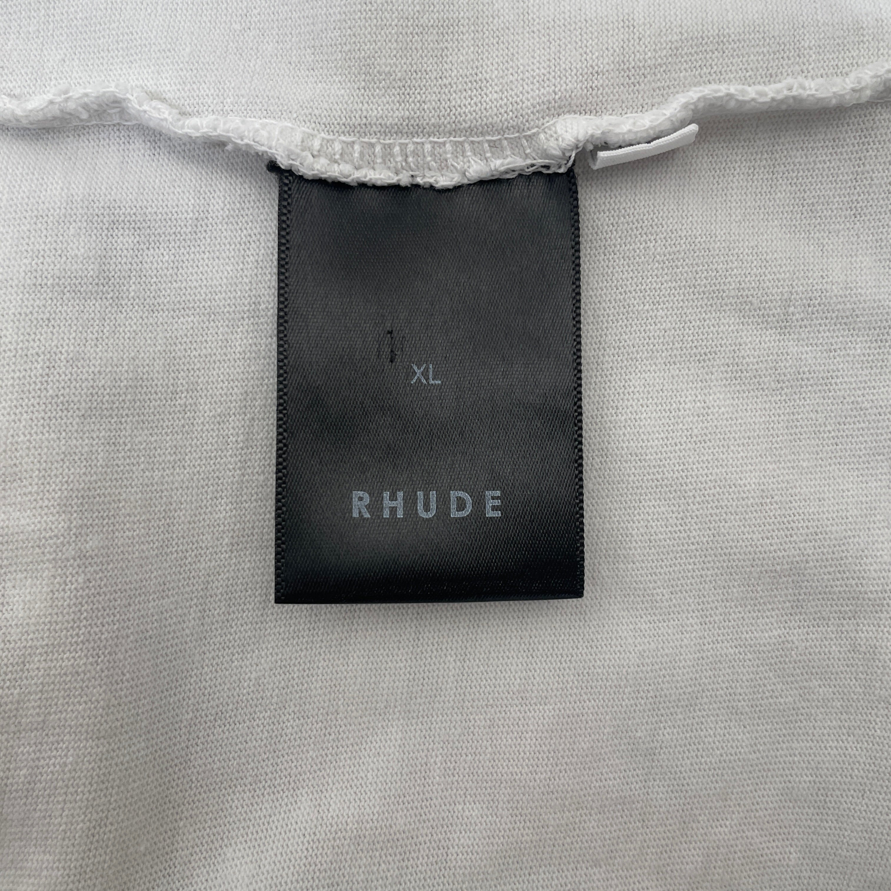 RHUDE/T-Shirt/XL/Cotton/WHT/CHATEAU DE RHUDE view 3