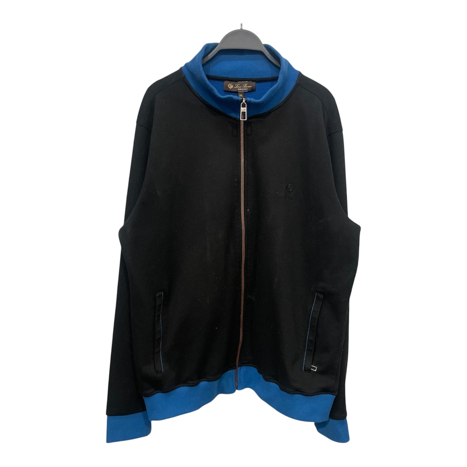 Loro Piana/Cardigan/XXXL/Cotton/BLK/BLUE TRIM ORANGE ZIP view 1