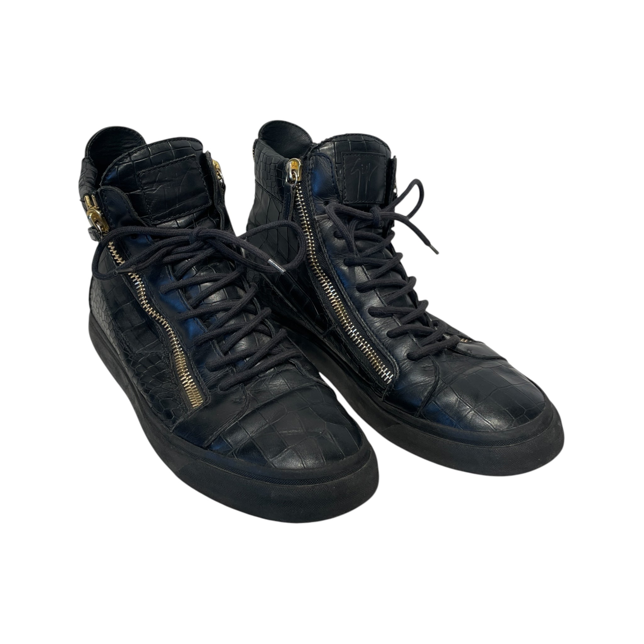 Giuseppe Zanotti/Hi-Sneakers/EU 43/Leather/BLK/CROC view 1