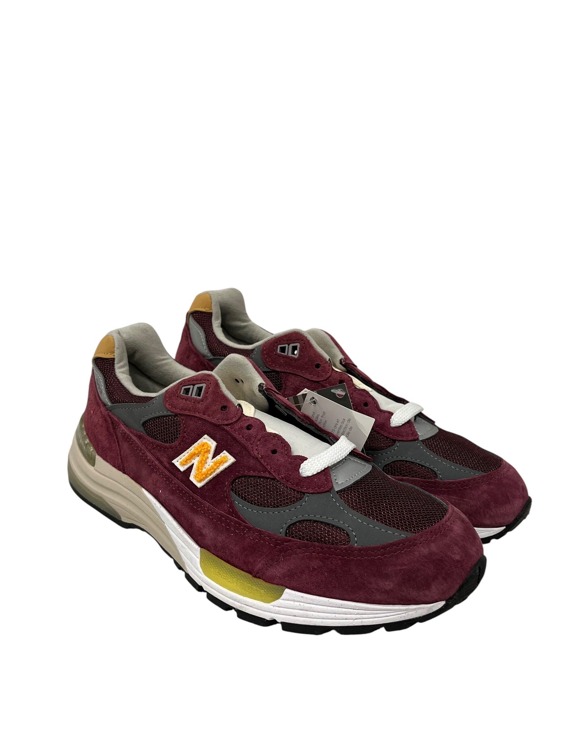 NEW BALANCE/Low-Sneakers/US 8.5/Suede/BRD/992 MAROON SUEDE, TUFFED LOGO view 1