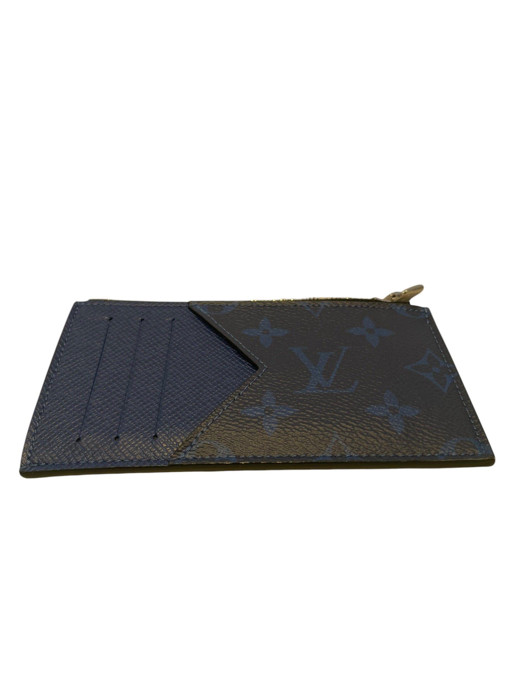 LOUIS VUITTON/Wallet/Monogram/Leather/NVY/M's/card/coin wallet/zipper view 3