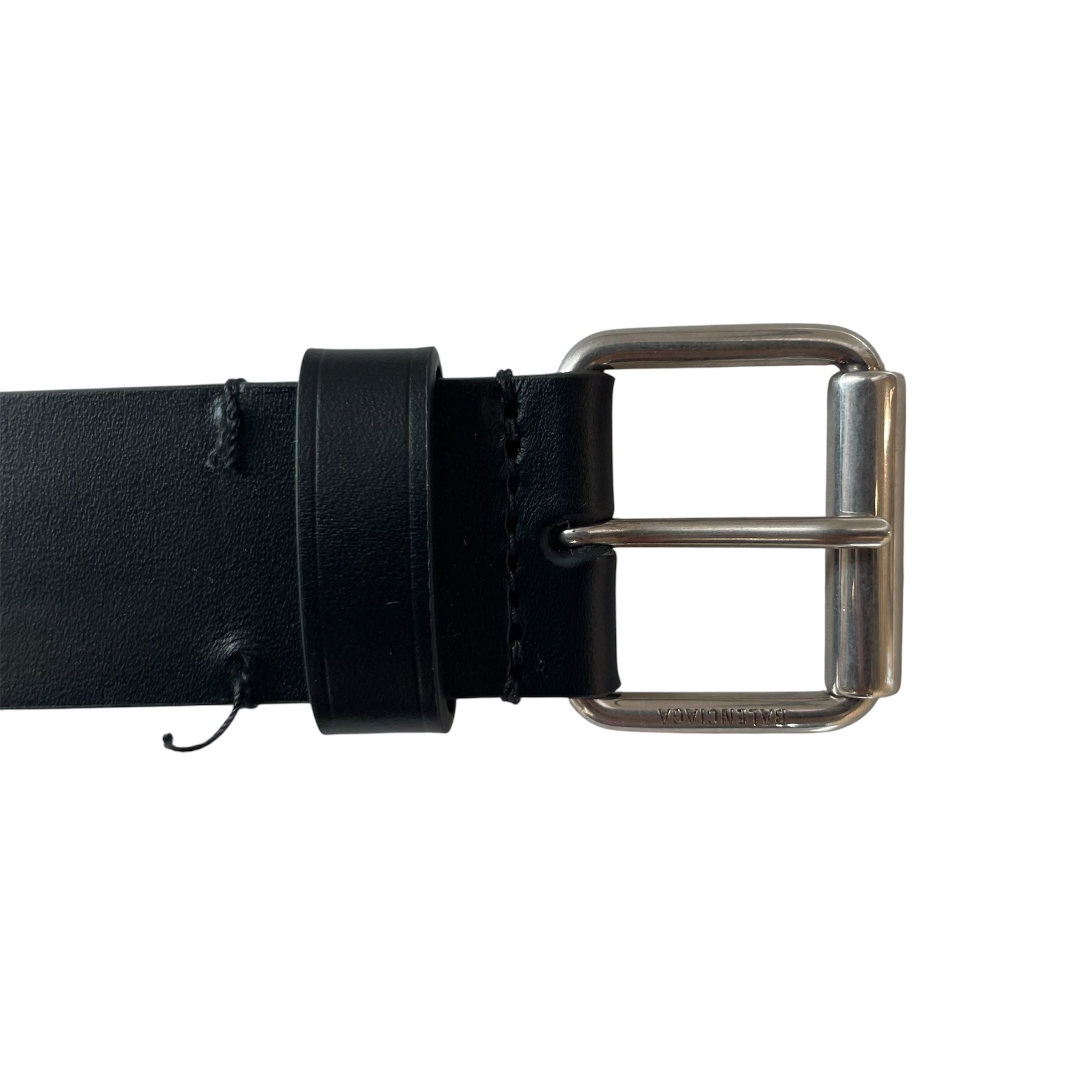 BALENCIAGA/Belt/Leather/BLK/SLVR HARDWARE view 5
