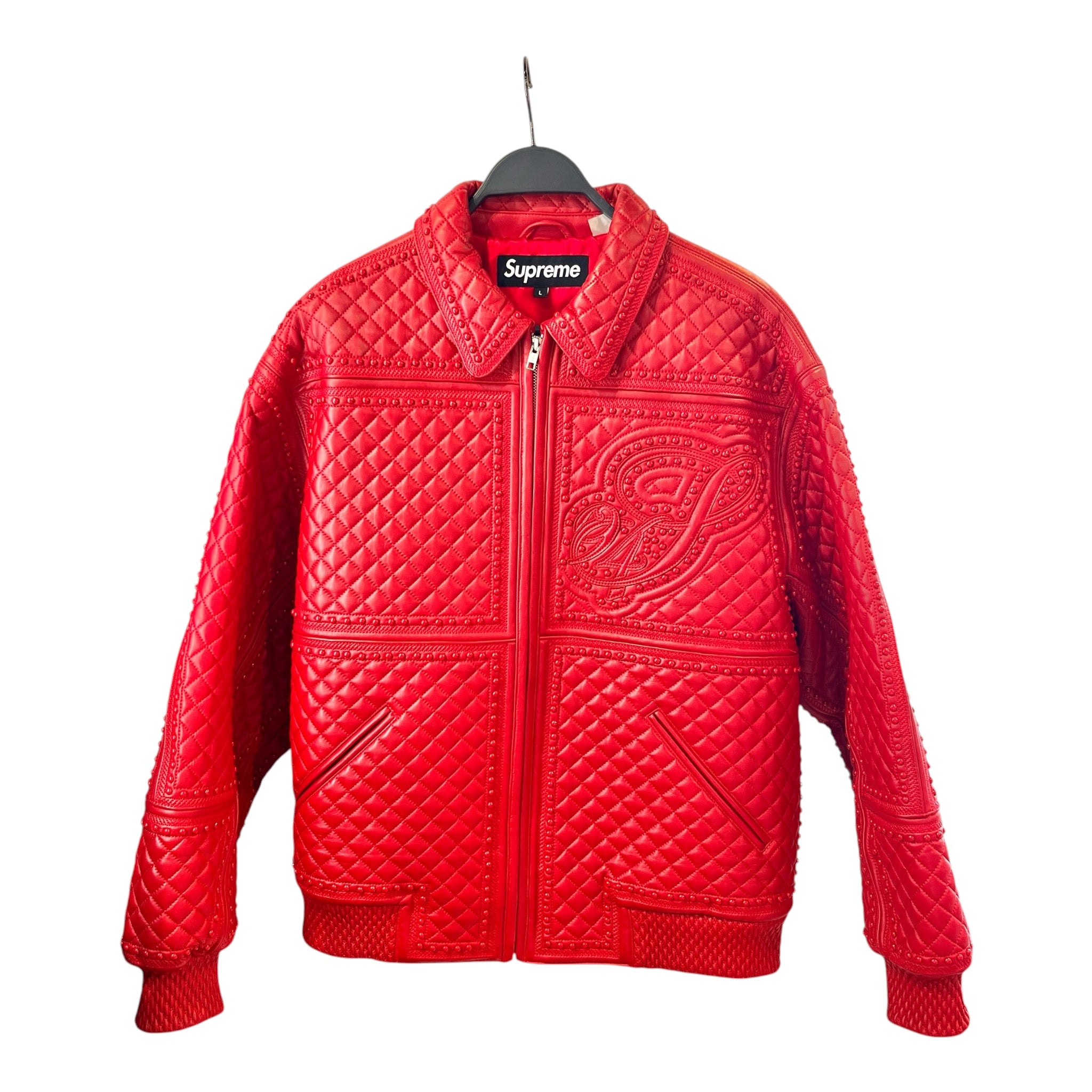 Supreme/Pelle Pelle/Leather Jkt/L/Leather/RED/Single Breasted/F/W 22 STUDDED QUILTED view 1