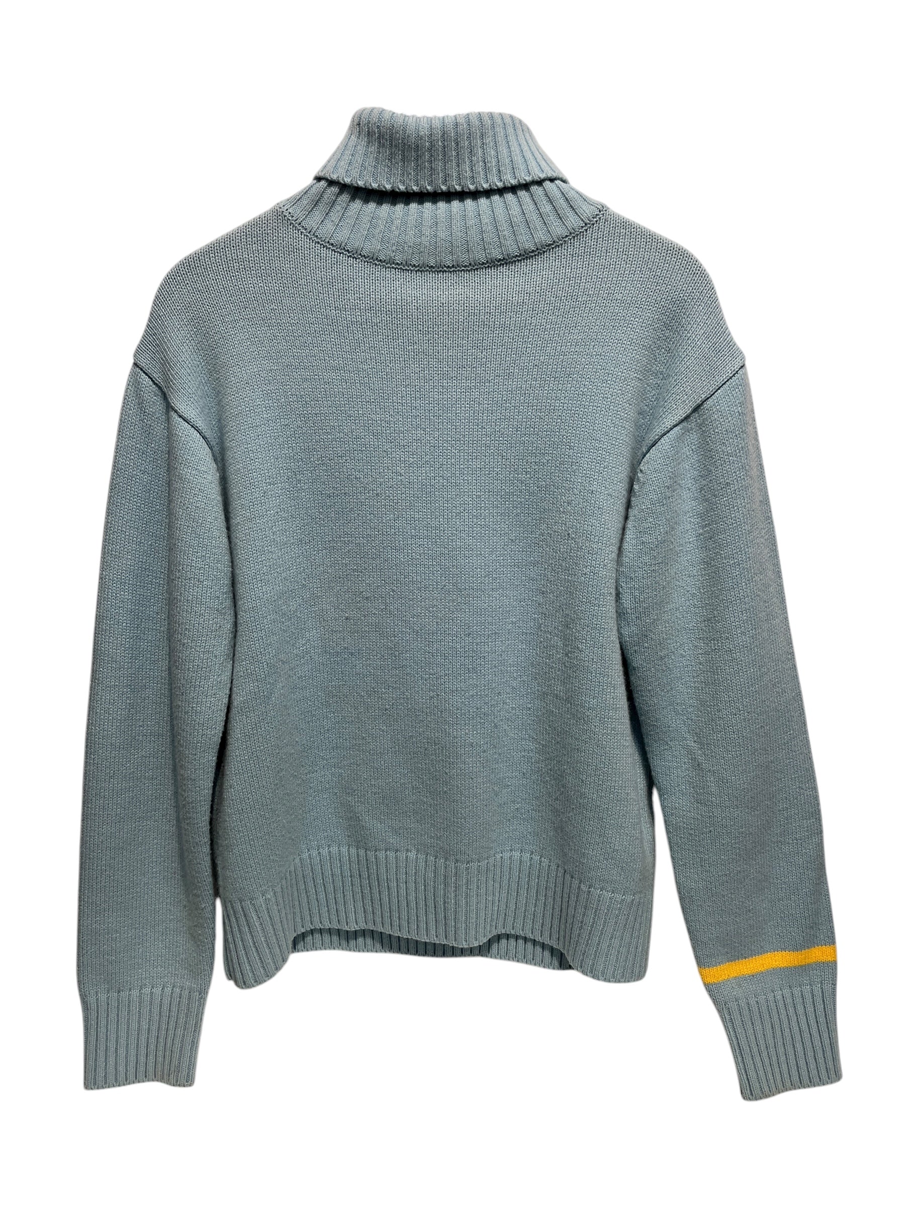 ADER ERROR/Heavy Sweater/3/Wool/BLU/Turtle Neck/SINGULAR YELLOW STRIPE WRIST view 2
