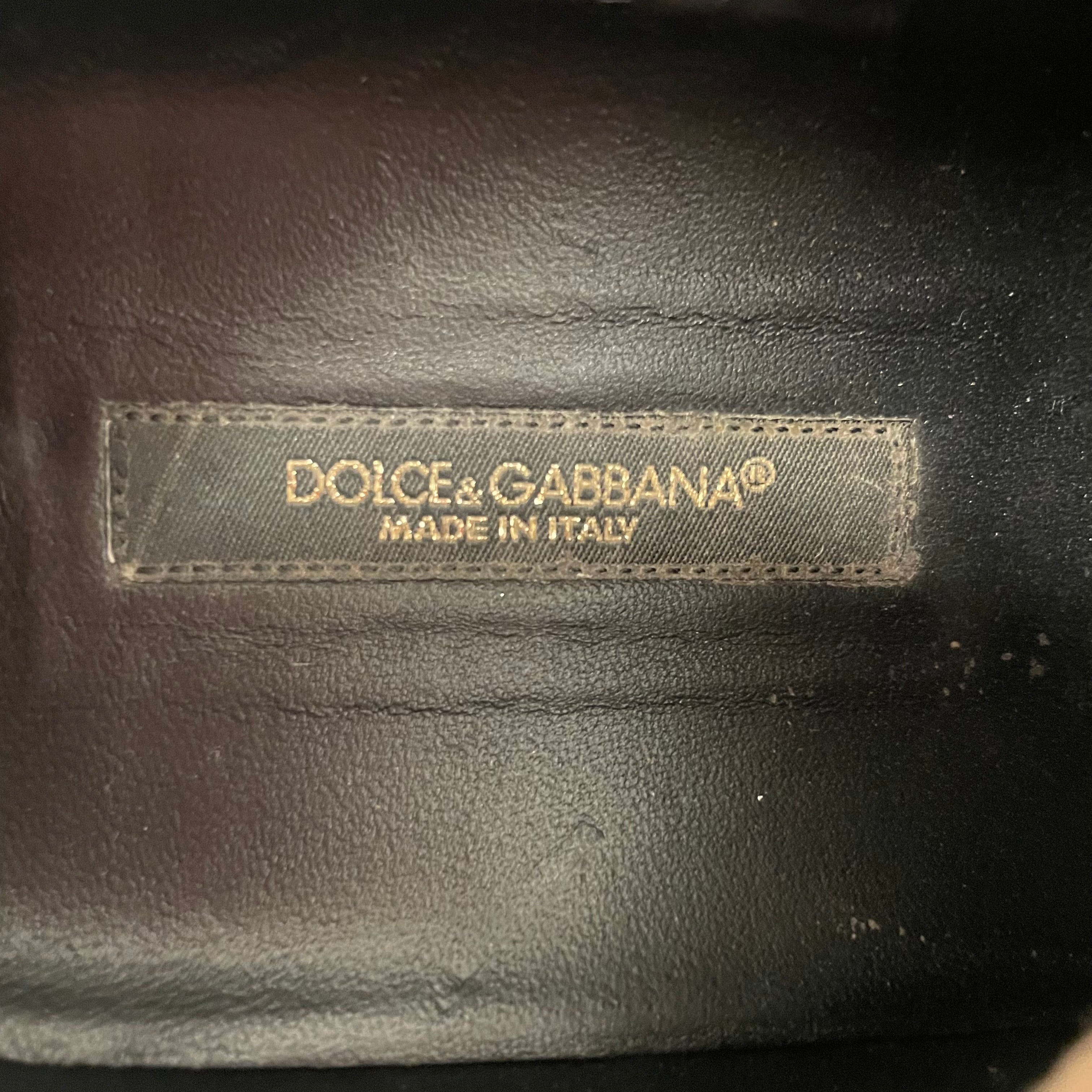 DOLCE&GABBANA/Low-Sneakers/US 9.5/Leather/BLK/GOLDLETTERING view 6