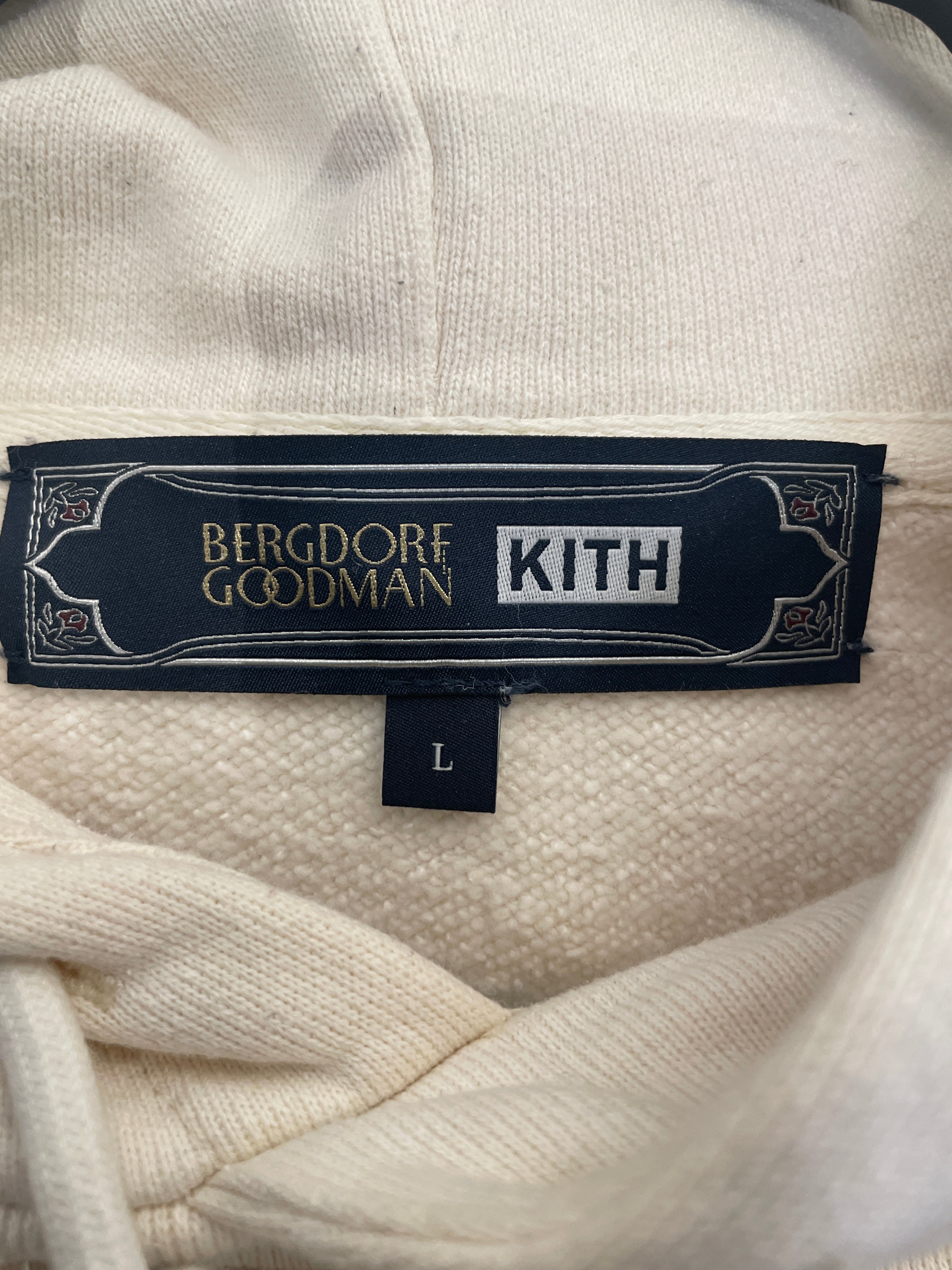 KITH/BERGDORF GOODMAN/Hoodie/L/Cotton/CRM/ view 3