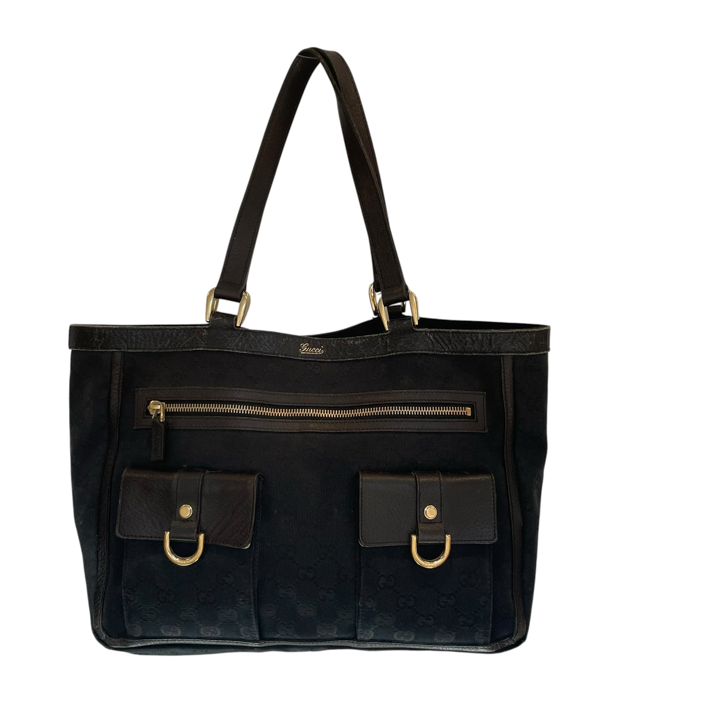 GUCCI/Tote Bag/Cotton/BLK/GG Canvas Abbey Bag view 1