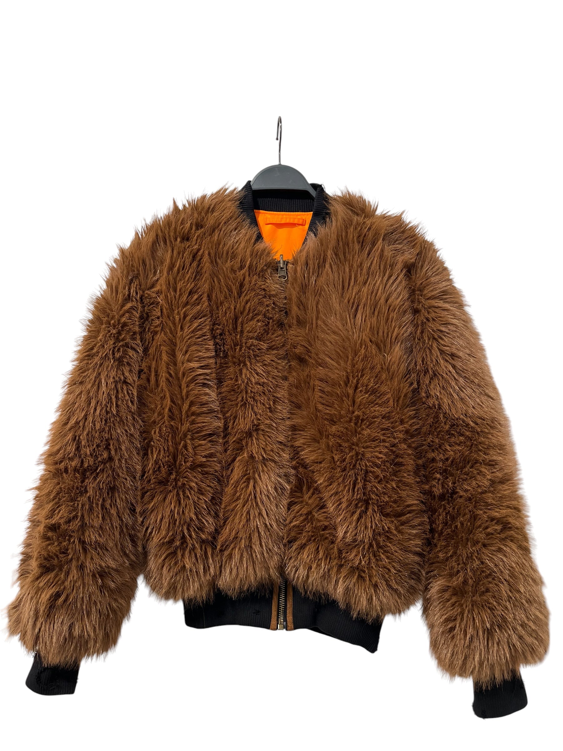Bravest Studios/Flight Jkt/M/Nylon/BRW/FAUX FUR DISTRESSED BOMBER BRW view 1