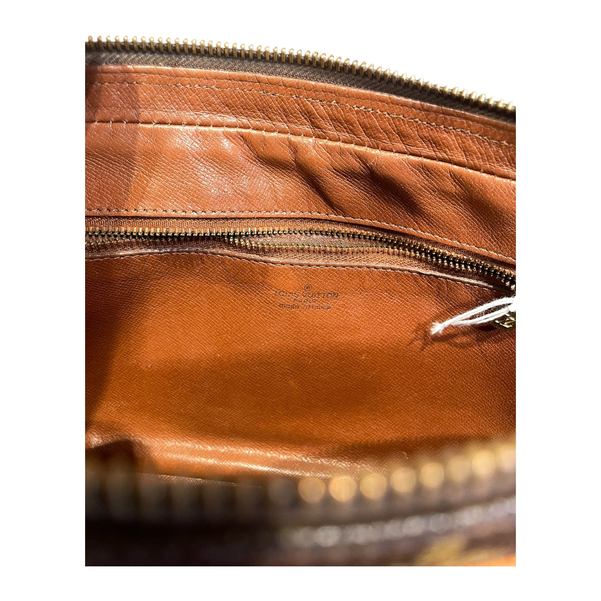 LOUIS VUITTON/Pouch/Monogram/Leather/BRW/small case missing zipper pull view 5