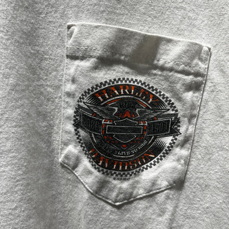 HARLEY DAVIDSON/T-Shirt/XXXL/Cotton/WHT/GLENDALE
