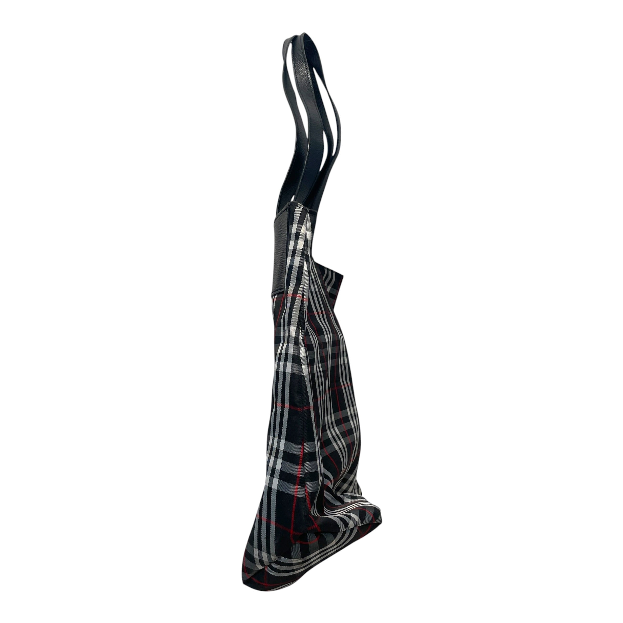 BURBERRY LONDON/Tote Bag/Plaid/Nylon/BLK/ view 2
