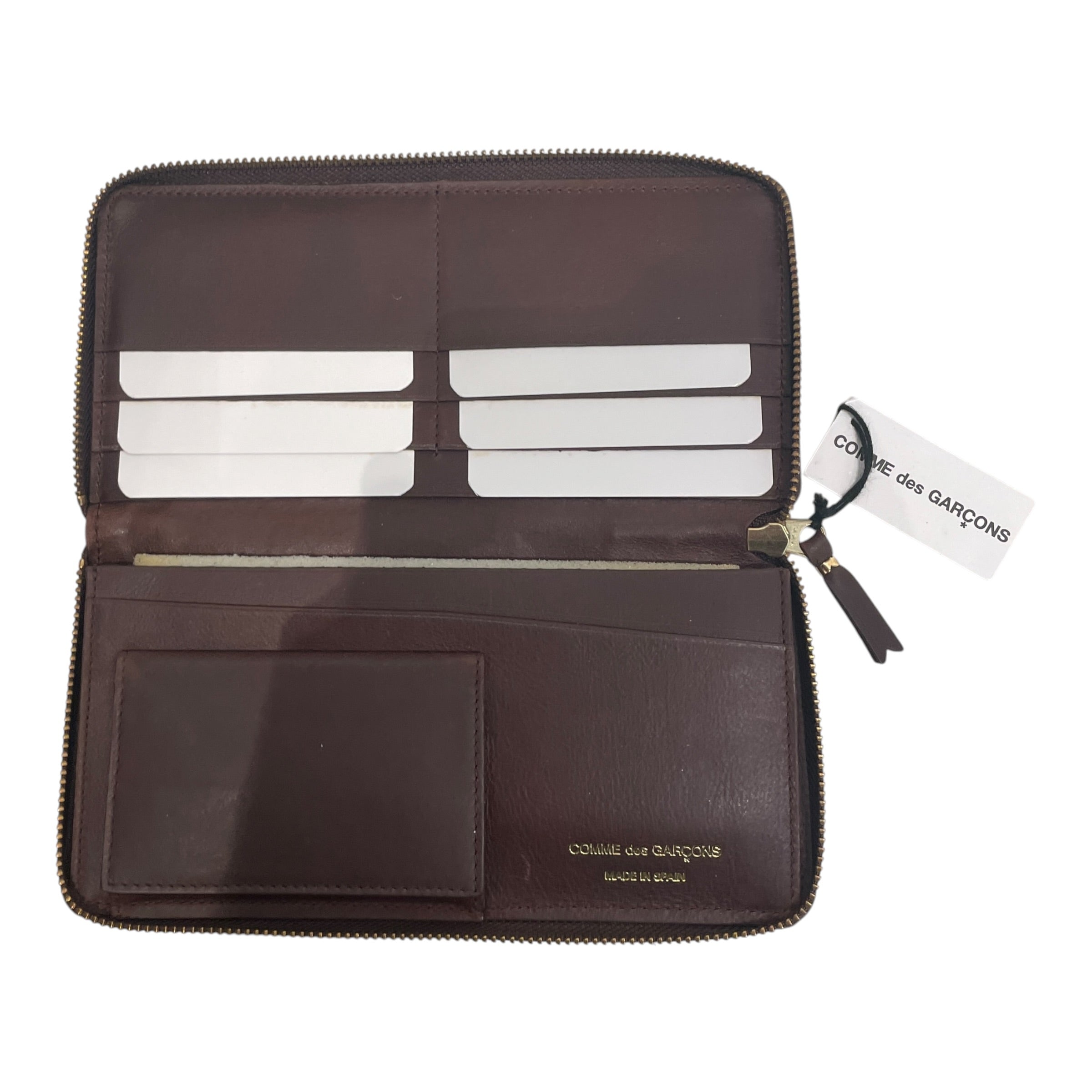 COMME des GARCONS/Long Wallet/Stripe/Leather/BRW/TWIN STITCH GOLD ZIPS view 4