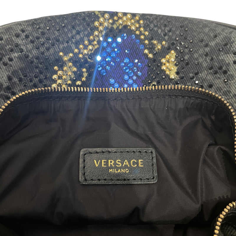 VERSACE/Hand Bag/All Over Print/Cotton/GRY/snake print hobo shoulder bag