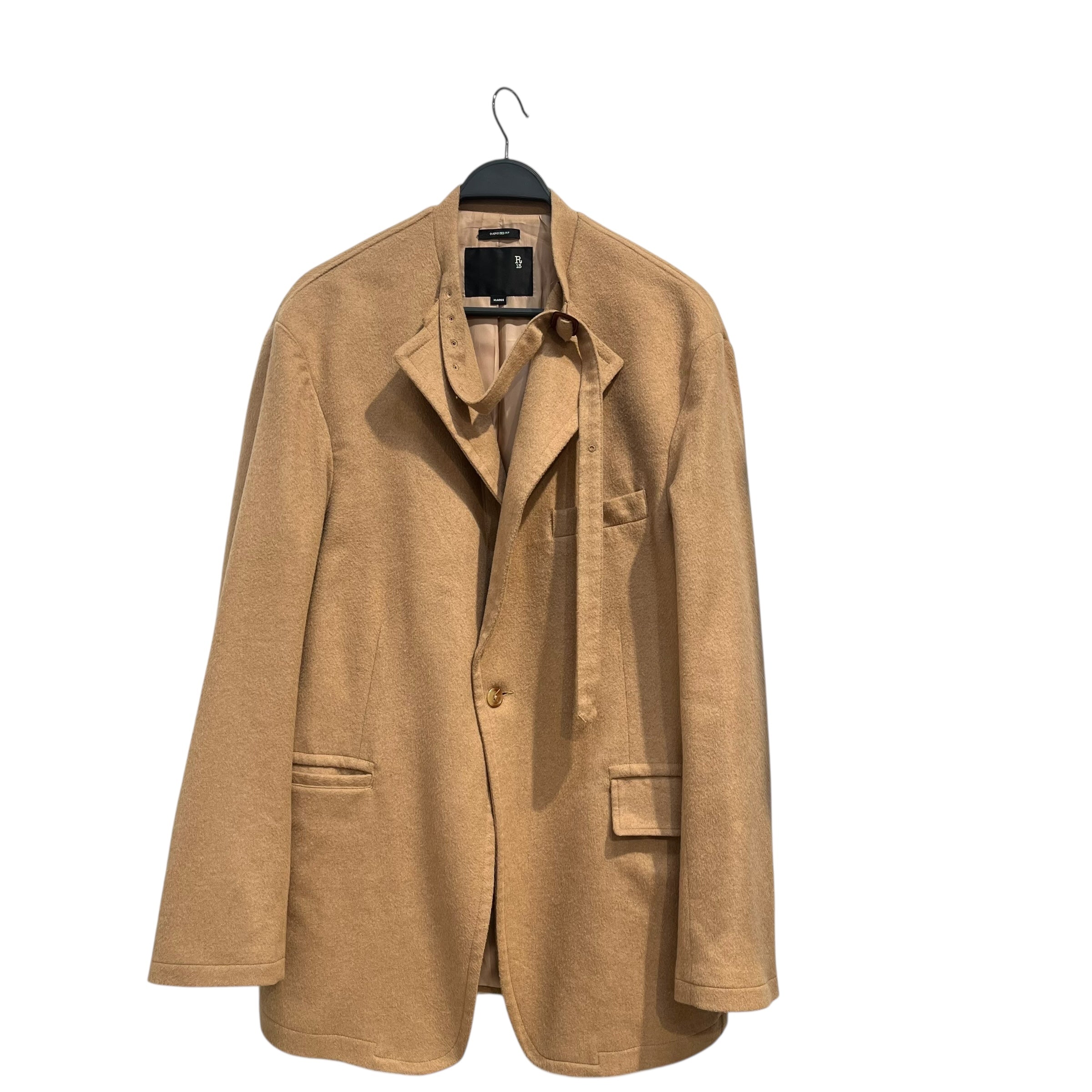R13/Tailored Jkt/XL/Wool/BEG/BUCKLE NECK COAT view 1