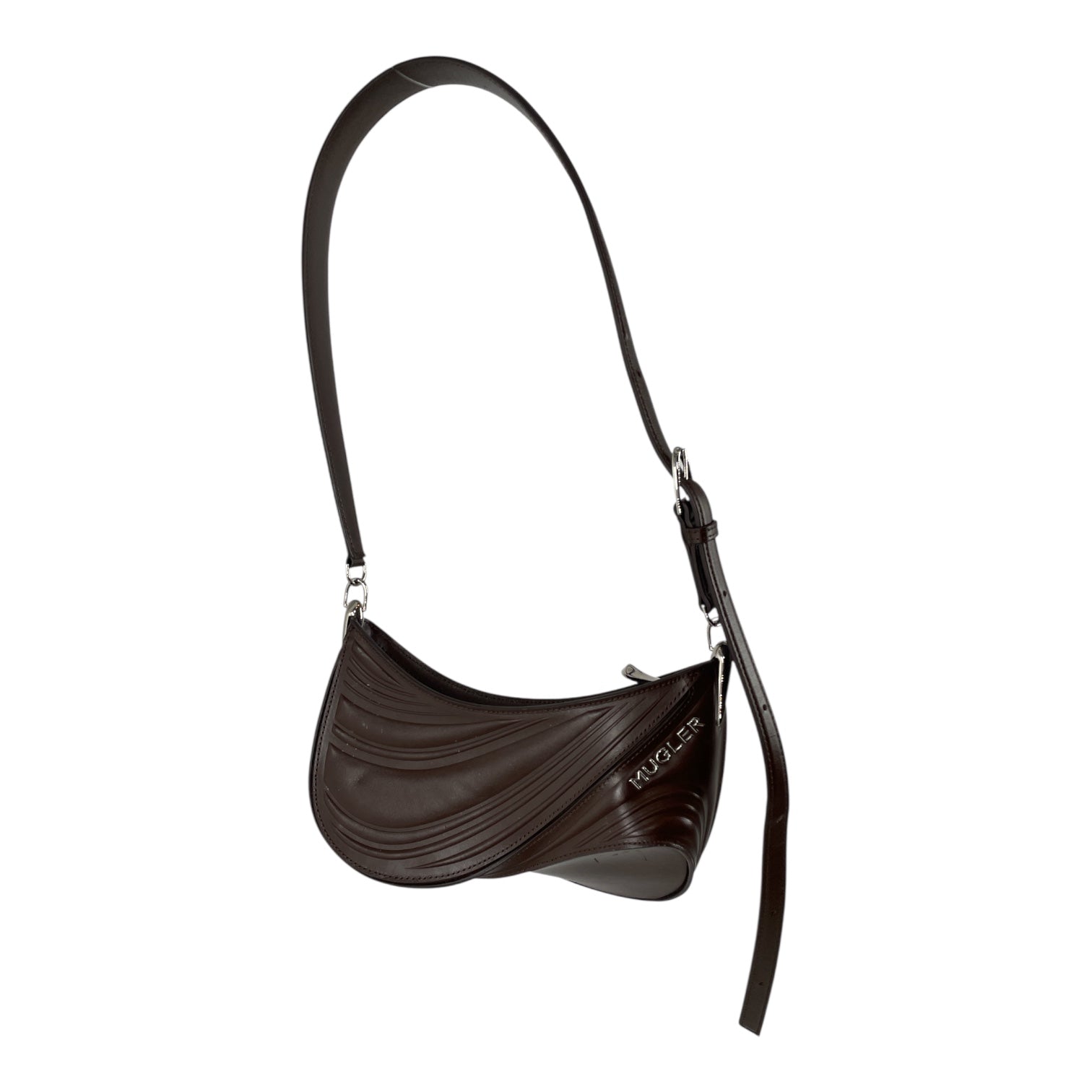 MUGLER/Hand Bag/Leather/BRW/small spiral curve 01 bag view 1