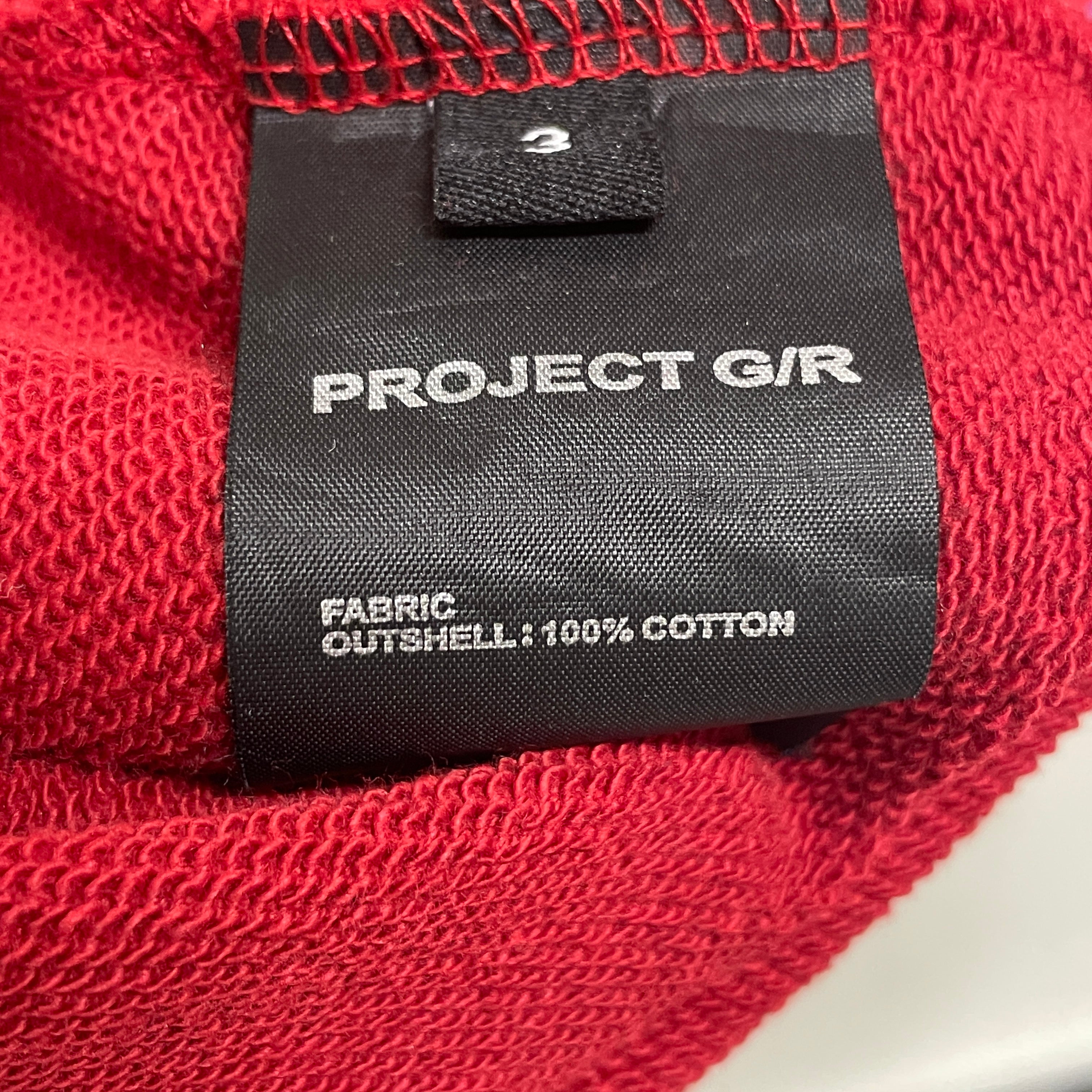 PROJECT G/R/Zip Up Hoodie/L/Cotton/RED/yllw marines cut/layered view 4