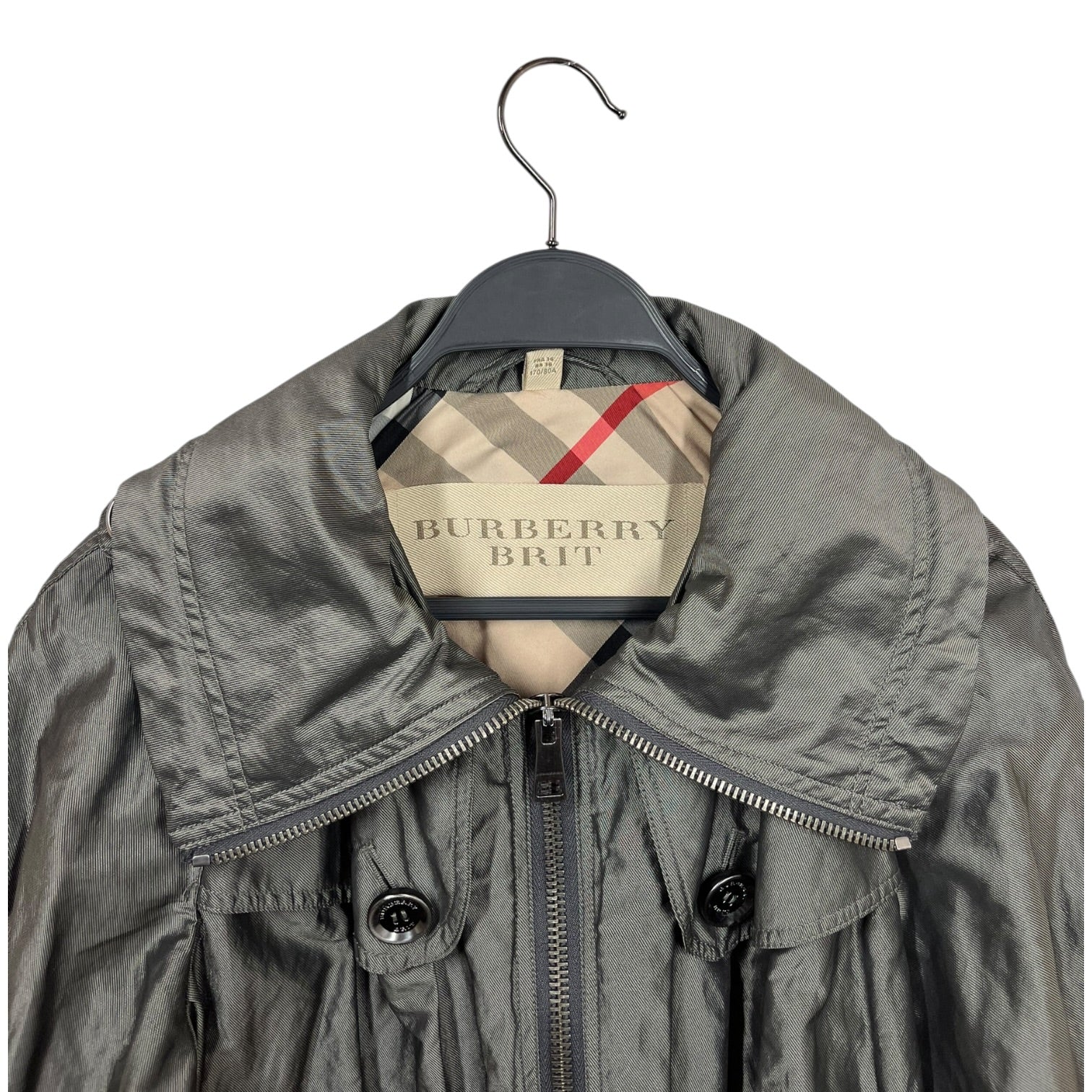 BURBERRY BRIT/Coat/4/Polyester/GRY/CARGO PARKA view 3