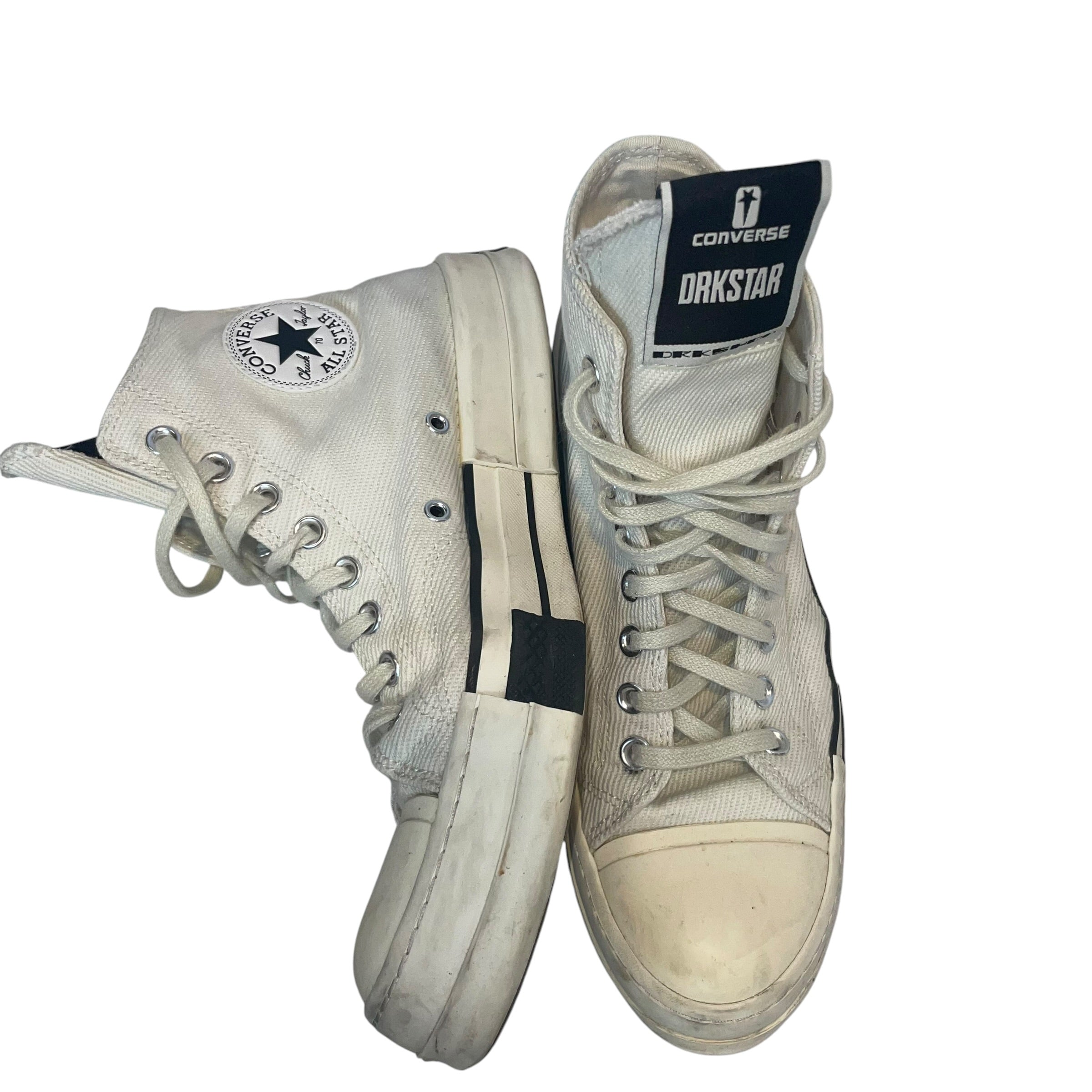 CONVERSE/Rick Owens/Hi-Sneakers/US 9.5/Cotton/WHT/rick/cnverse akl star view 3