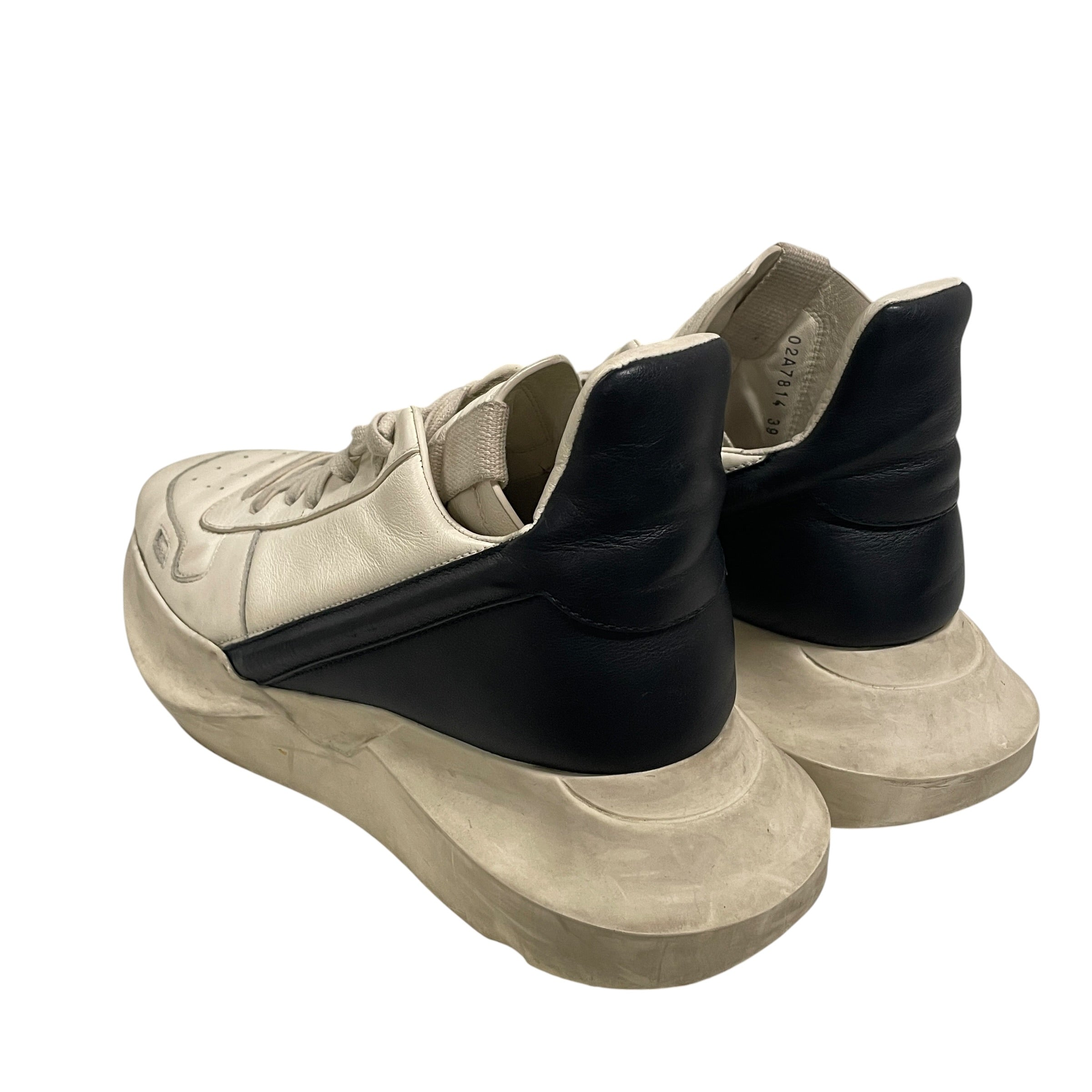 Rick Owens/Low-Sneakers/US 7.5/Leather/WHT/GETH RUNNER/WHT/BLK view 2