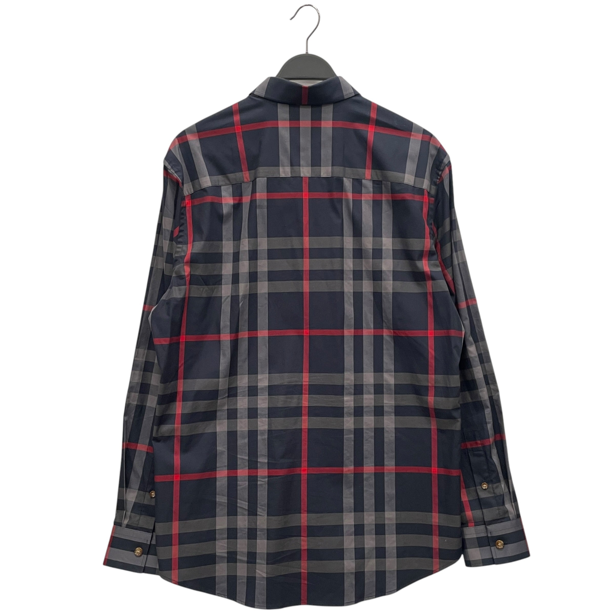 BURBERRY/LS Shirt/L/Cotton/NVY/Plaid/RED & GREY PLAID view 2