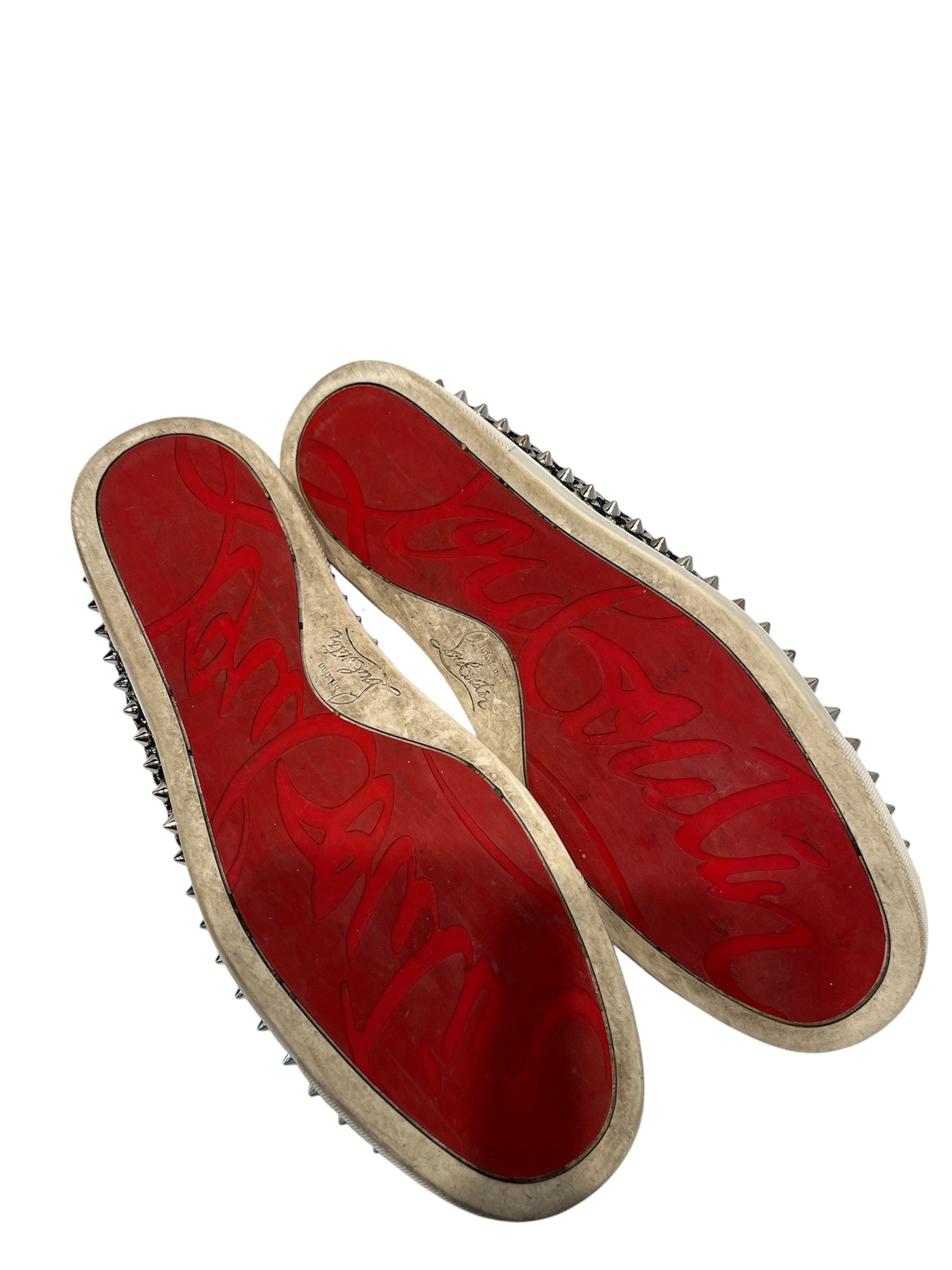 Christian Louboutin/Low-Sneakers/US 7.5/Cotton/BLU/ view 3