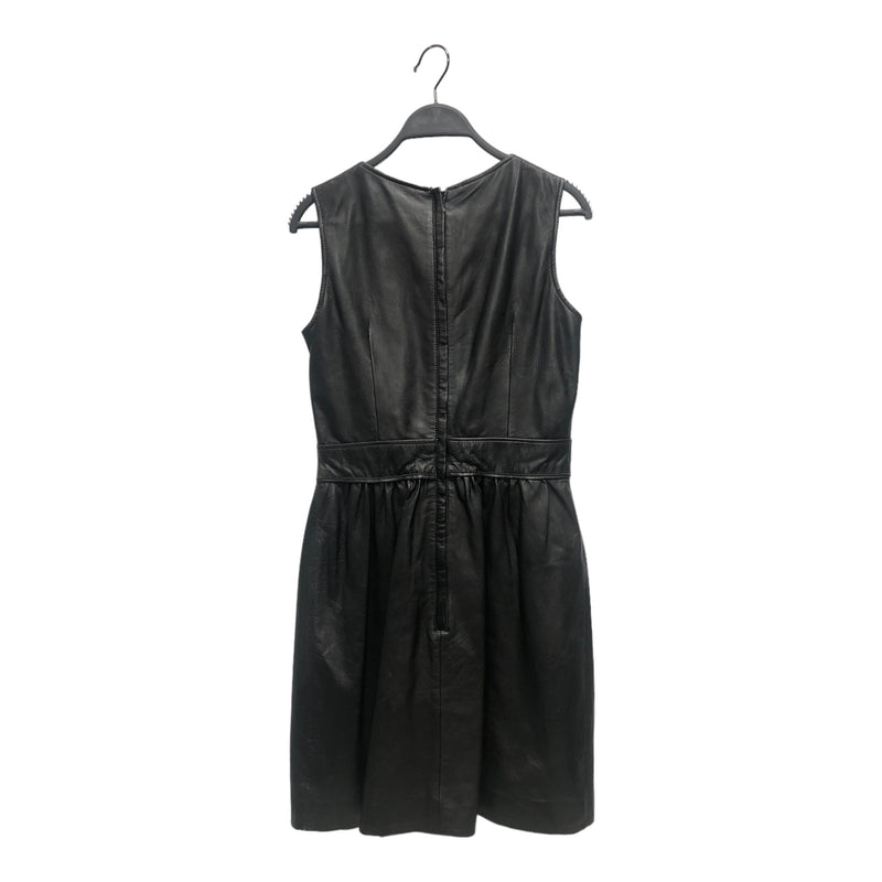 RED VALENTINO/Dress/42/Leather/BLK/Midi Length/DOUBLE BOW POCKET