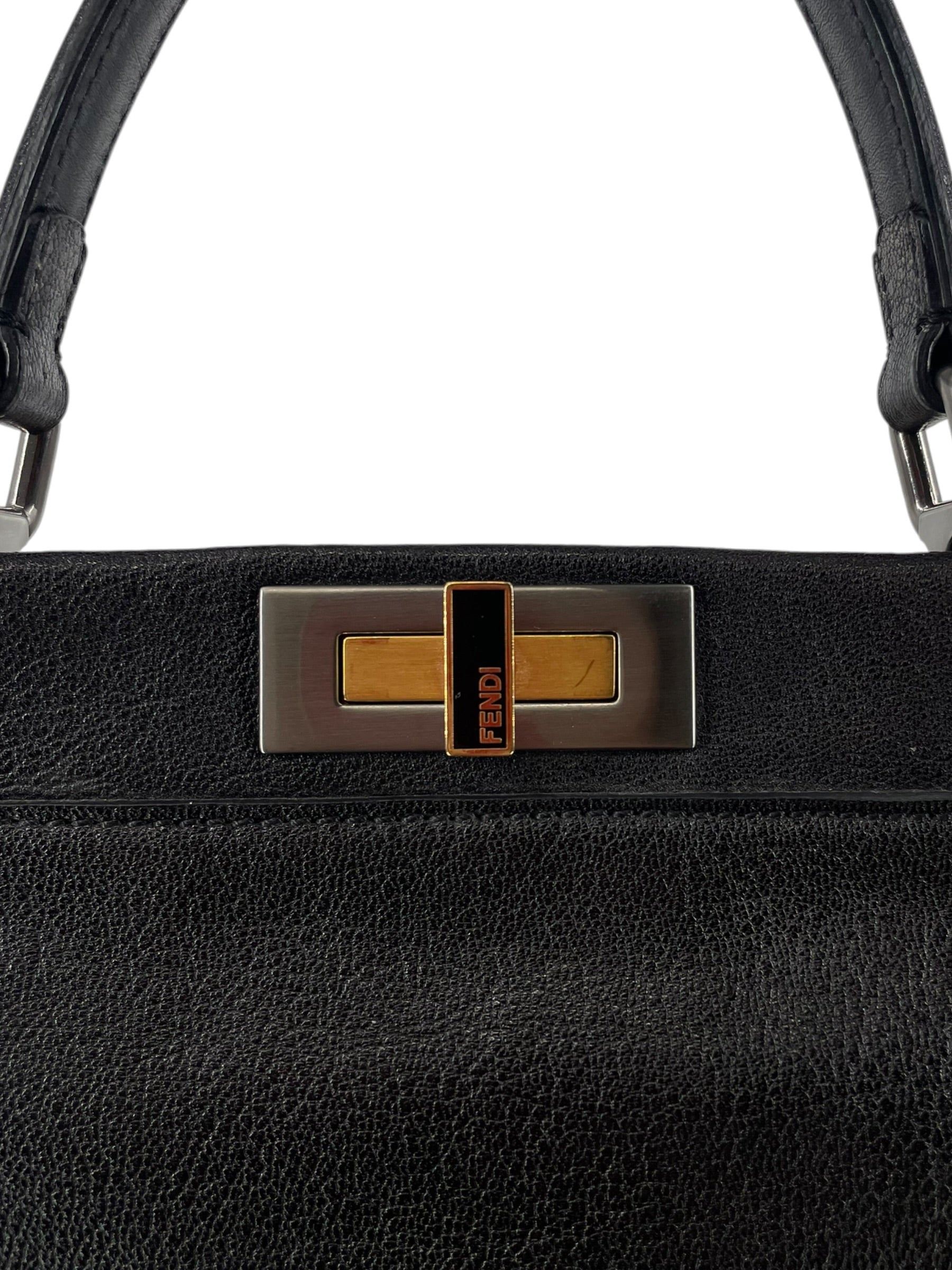 FENDI/Hand Bag/Leather/BLK/PEAKABOO MONOGRAM LINED view 6