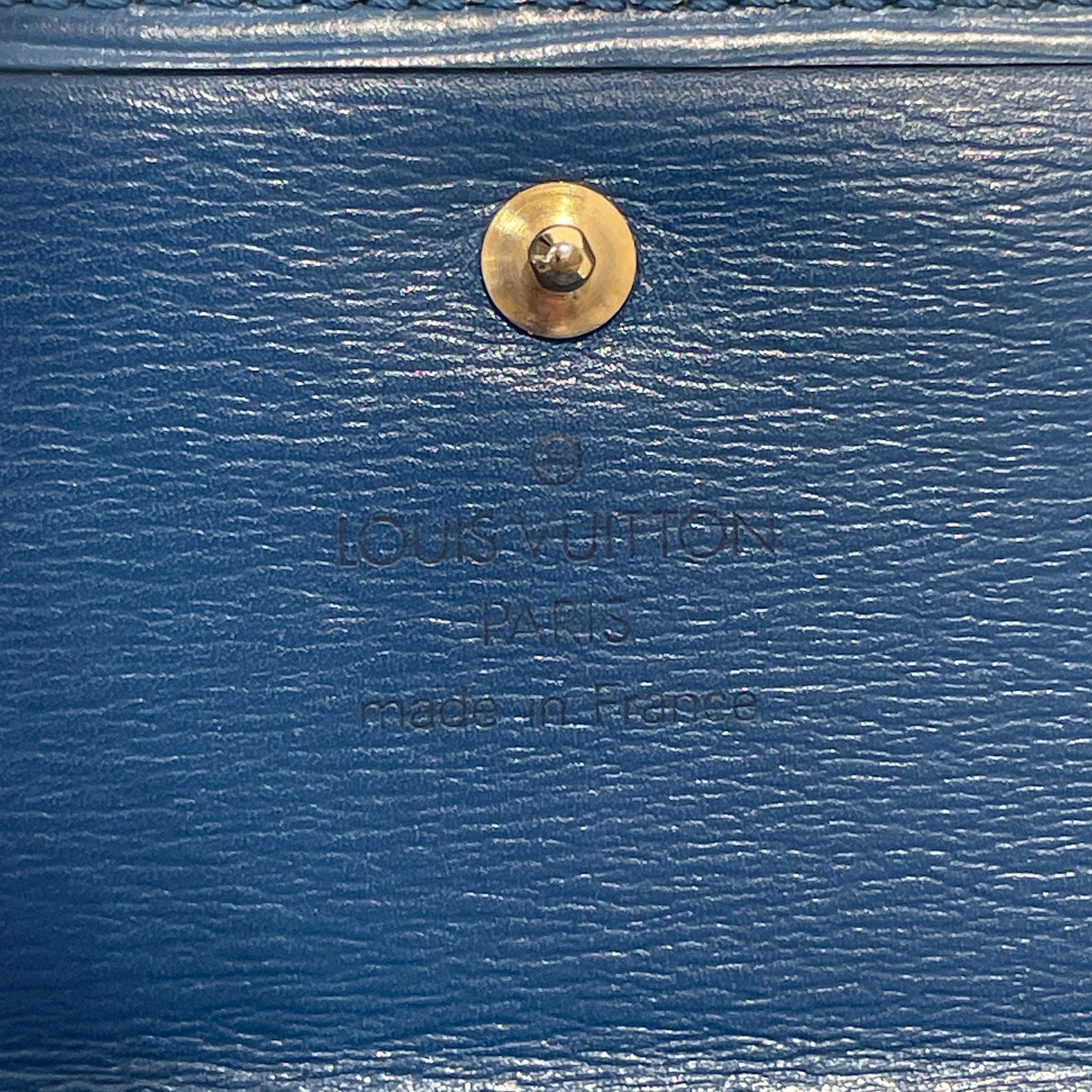 LOUIS VUITTON/Trifold Wallet/Leather/BLU/epi wallet view 3