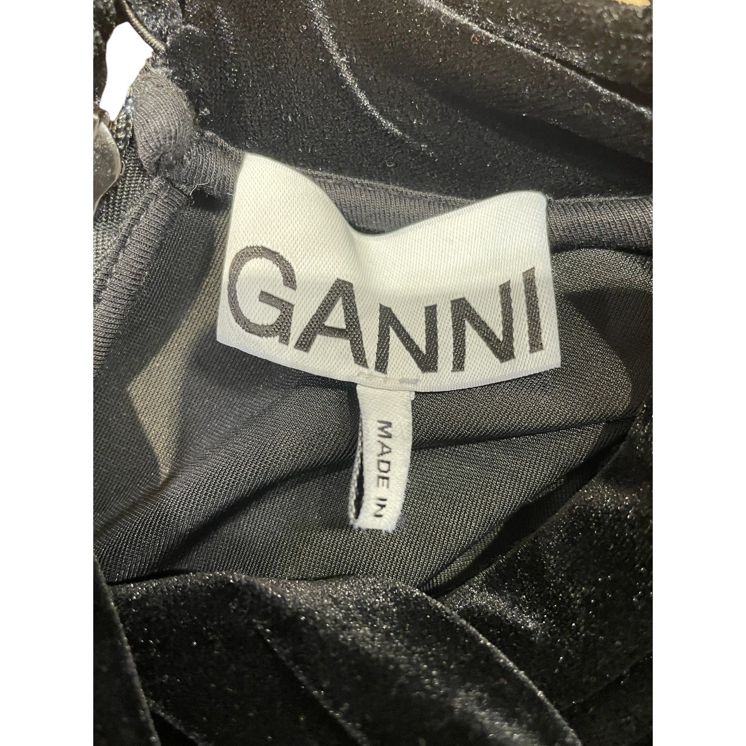 GANNI/LS Dress/S/Silk/BLK/Black Velvet Long Dress view 3