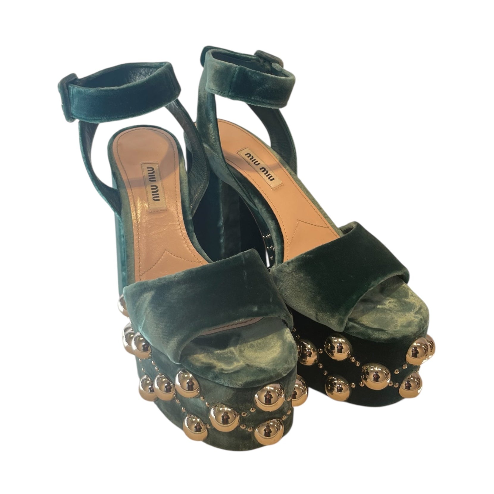 MIU MIU/Low-Sneakers/EU 37/WHT/STUDDED HEEL view 1