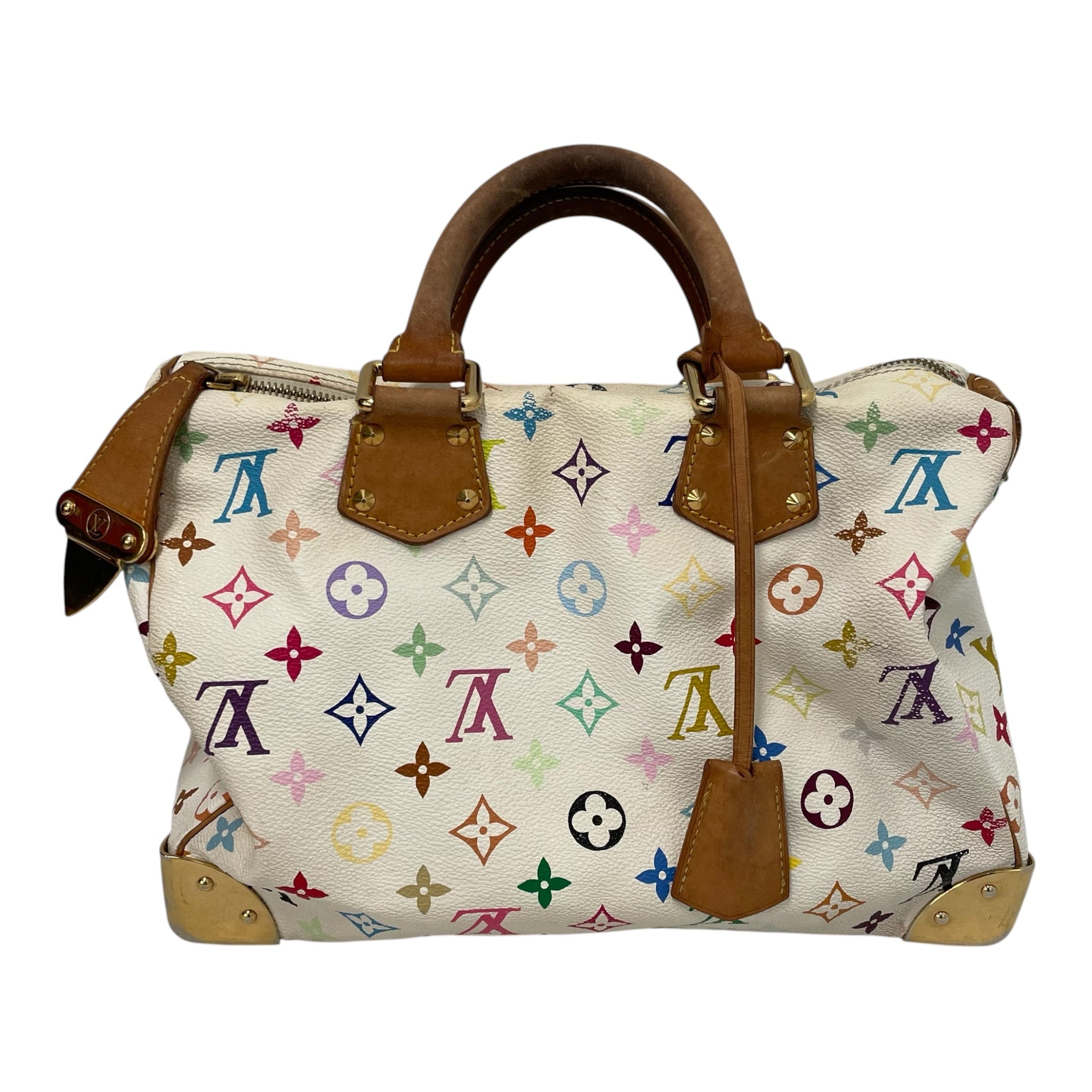 LOUIS VUITTON/Hand Bag/Hombre Check/Leather/WHT/Speedy Monogram Multi 30 view 2