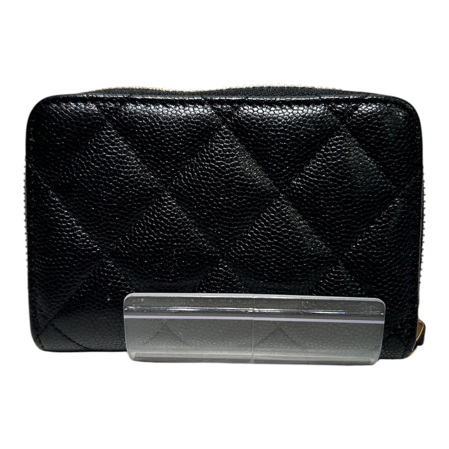 CHANEL/Coin Wallet/Leather/BLK/L's/ENCRUSTED LAMBSKIN QUILTED ZIP view 2