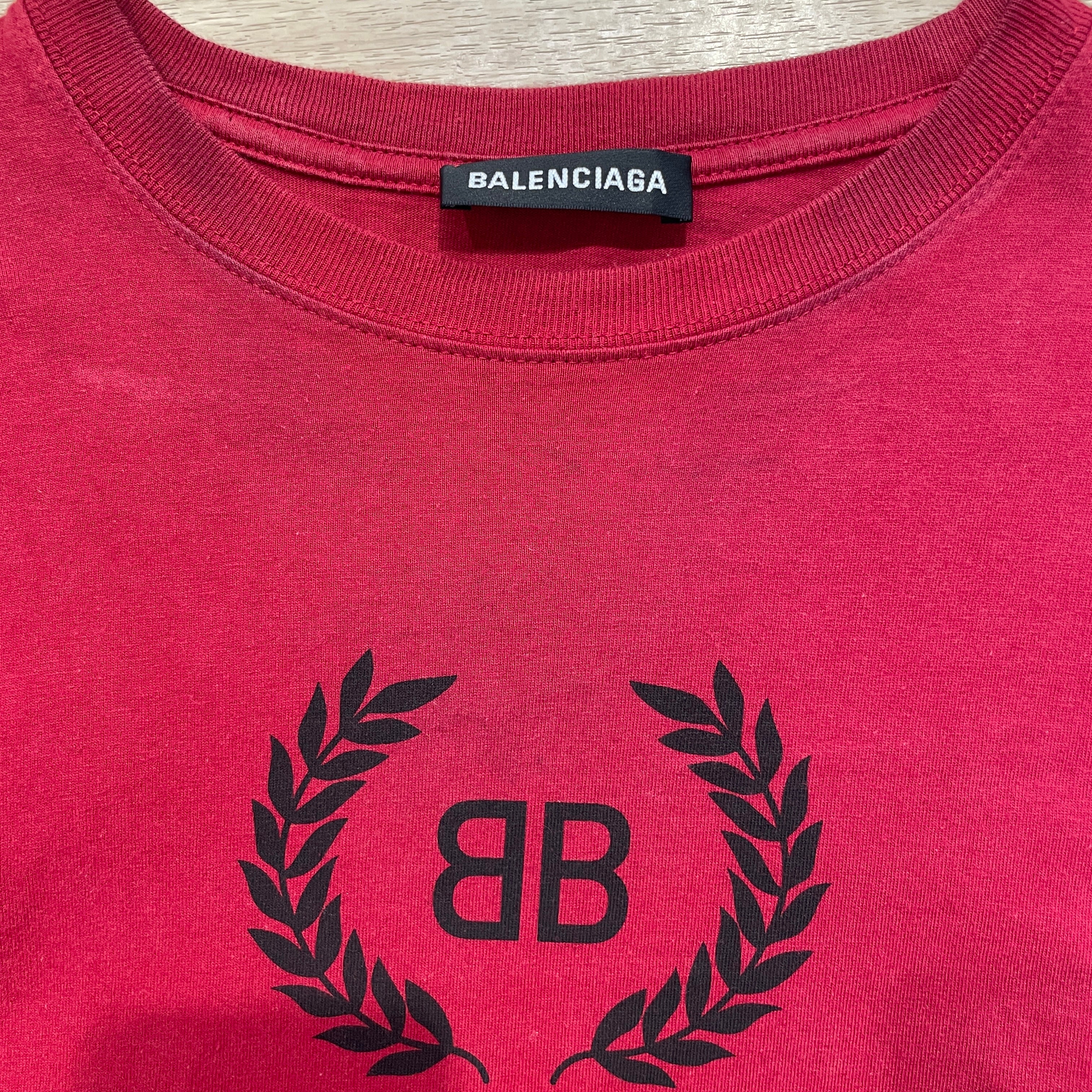BALENCIAGA/T-Shirt/M/Cotton/RED/High Neck/ view 3
