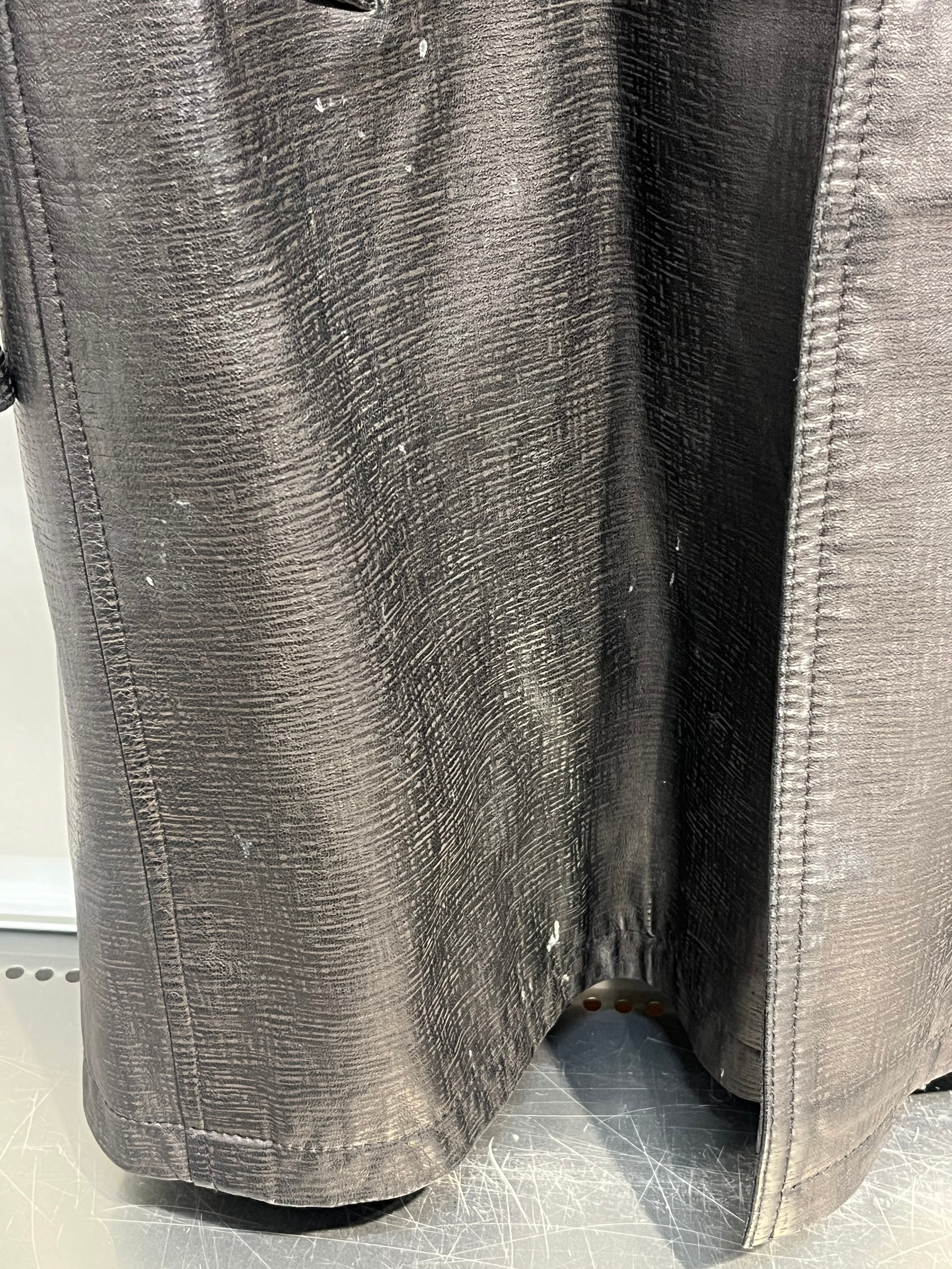 john varvatos/Leather Jkt/48/Leather/BLK/PATTERNED LEATHER COAT view 3