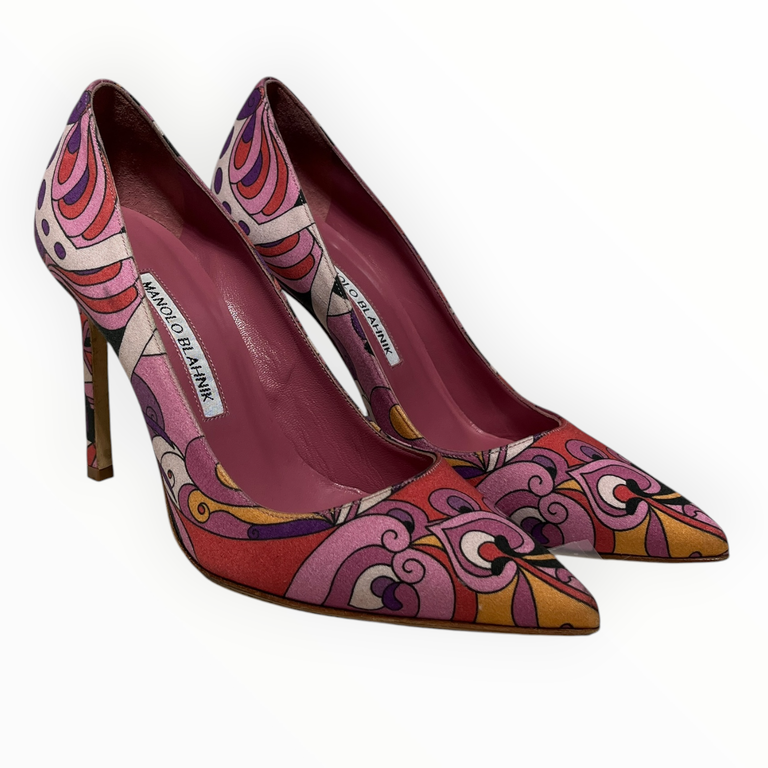 MANOLO BLAHNIK/Heels/EU 35/All Over Print/Leather/PNK/60S PSYCHEDELIC PRINT view 1