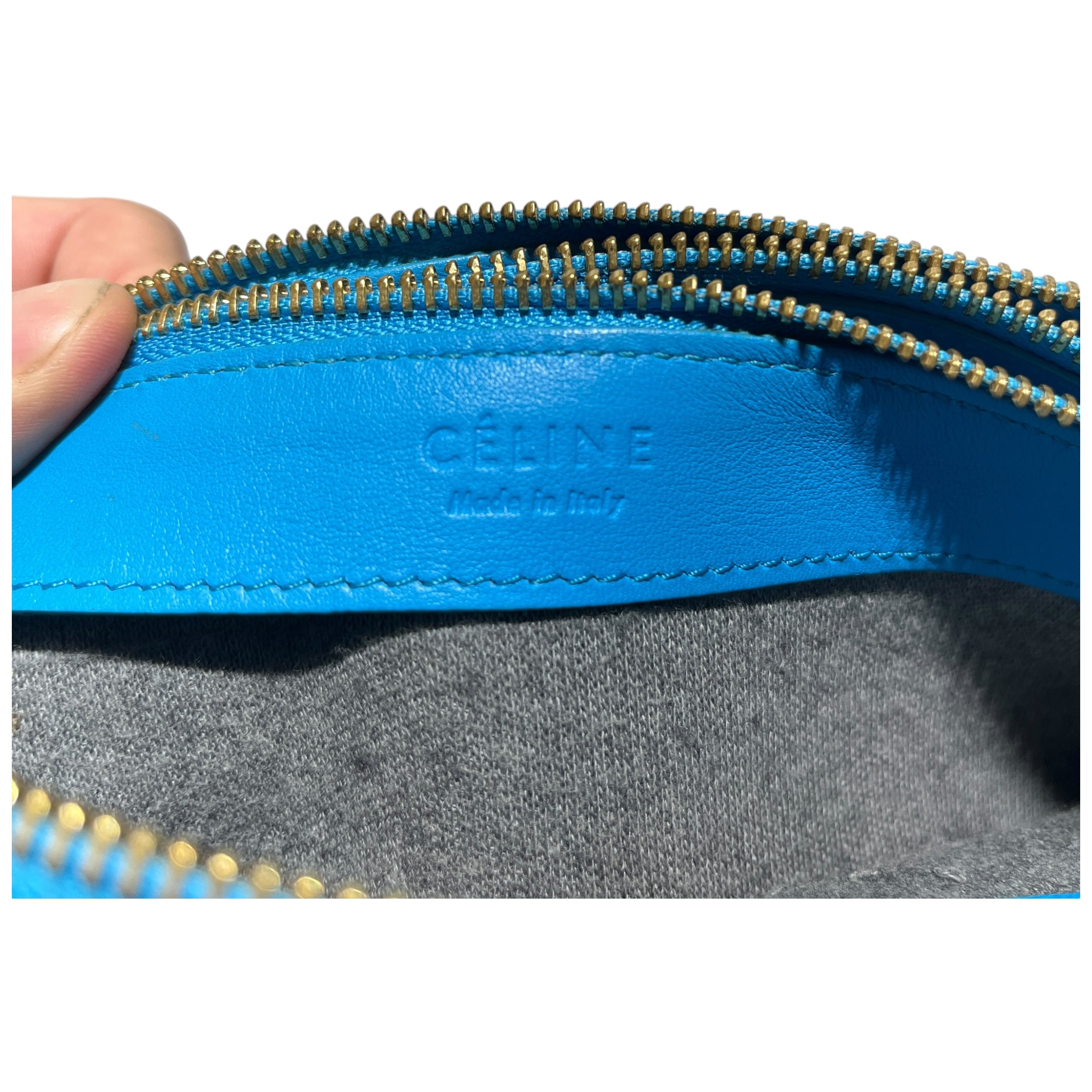 CELINE/Cross Body Bag/Leather/BLU/TRIO view 6