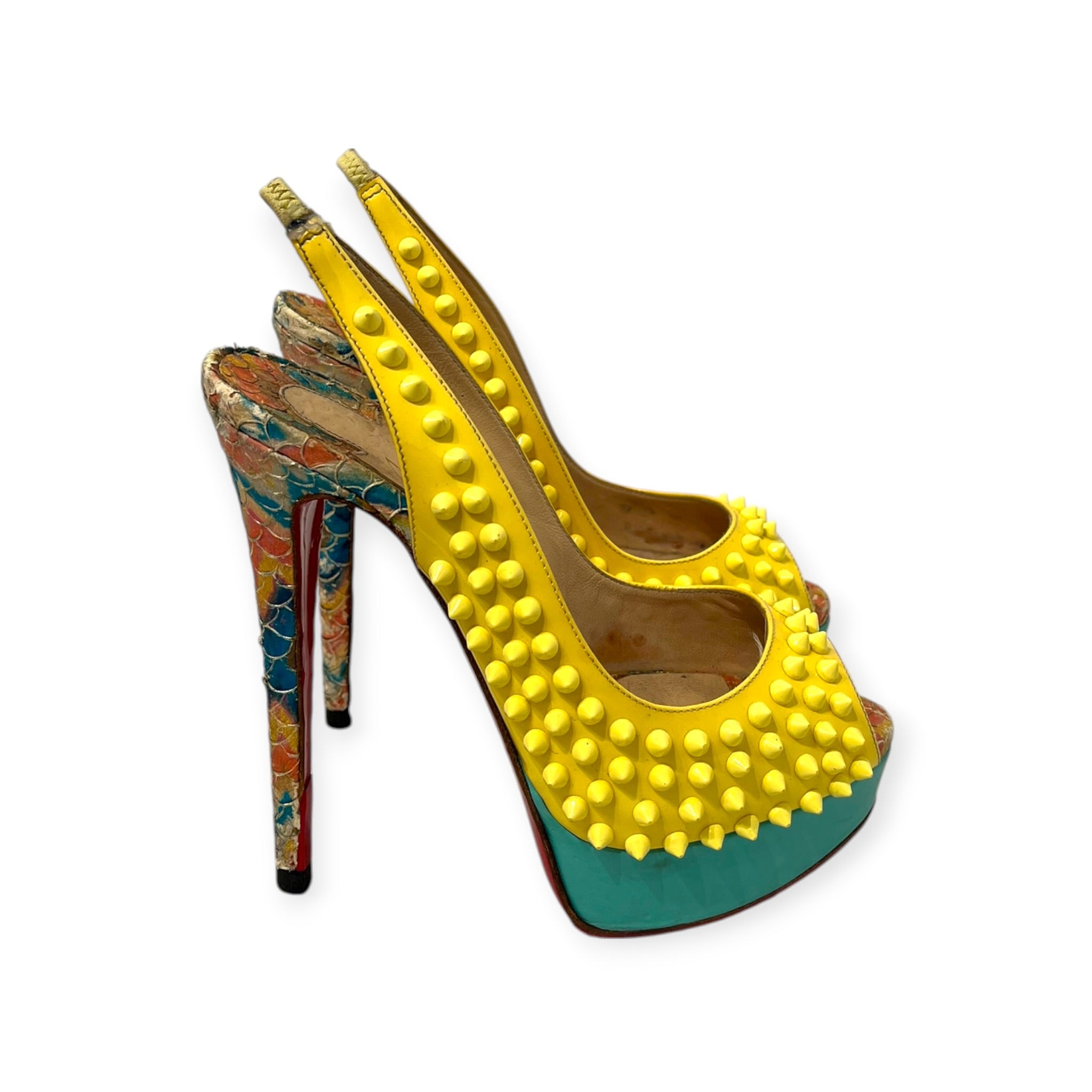 Christian Louboutin/Heels/EU 36/YEL/SPIKE ACCENT FISHSCALE PUMPS view 4