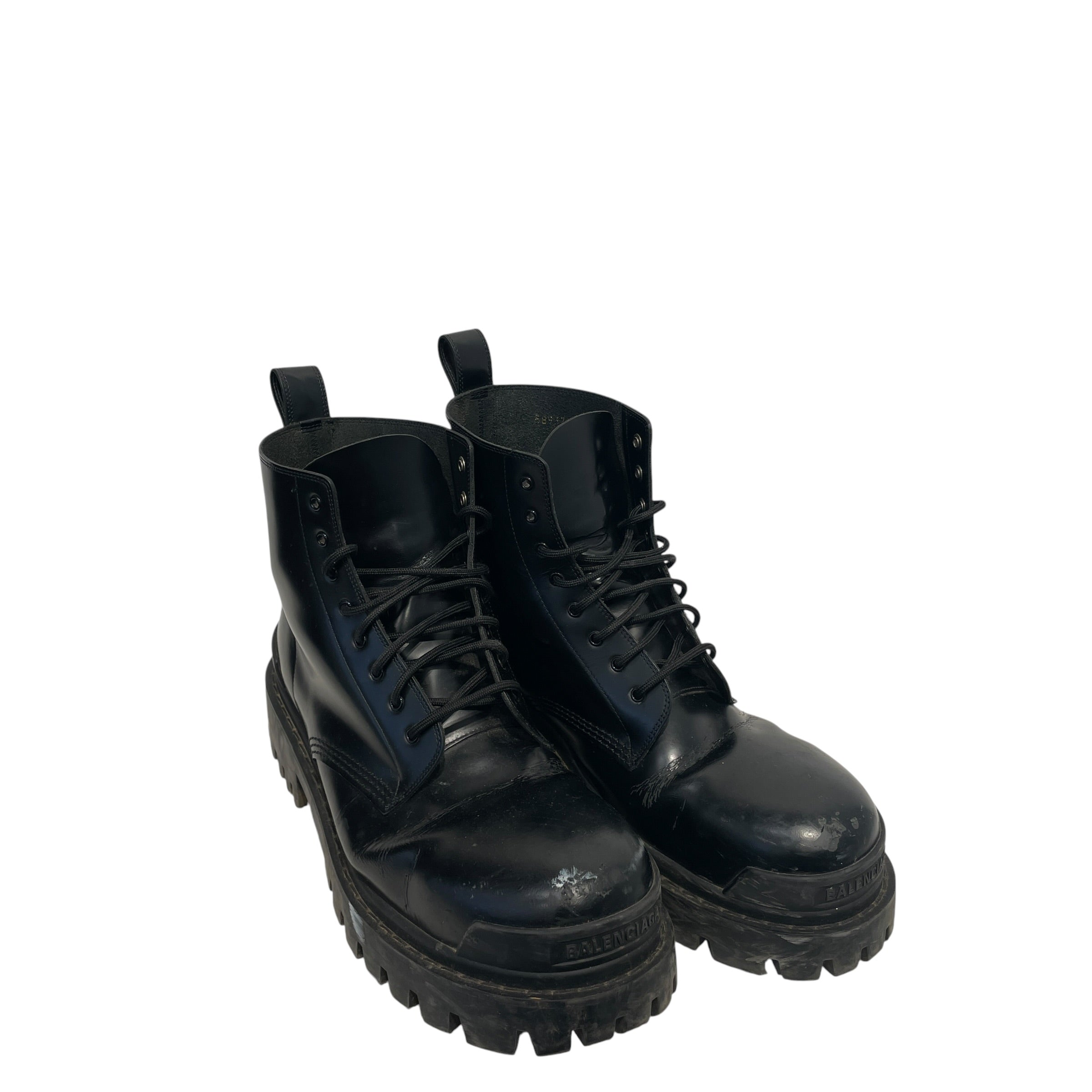 BALENCIAGA/Lace Up Boots/EU 44/Leather/BLK/STRIKE view 2