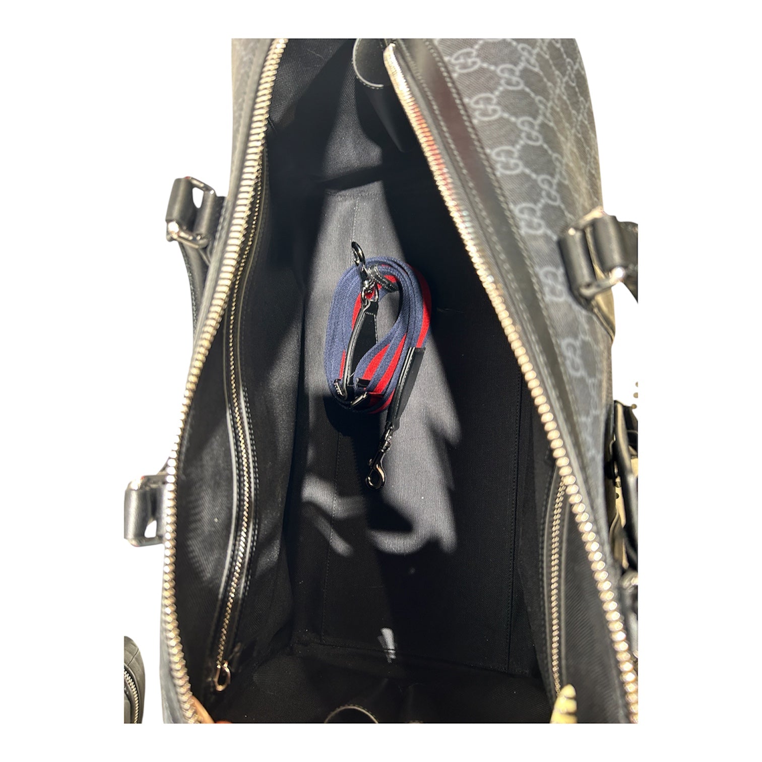 GUCCI/Luggage/Monogram/BLK/GUCCI SUPREME DUFFLE BLK/GRY view 4