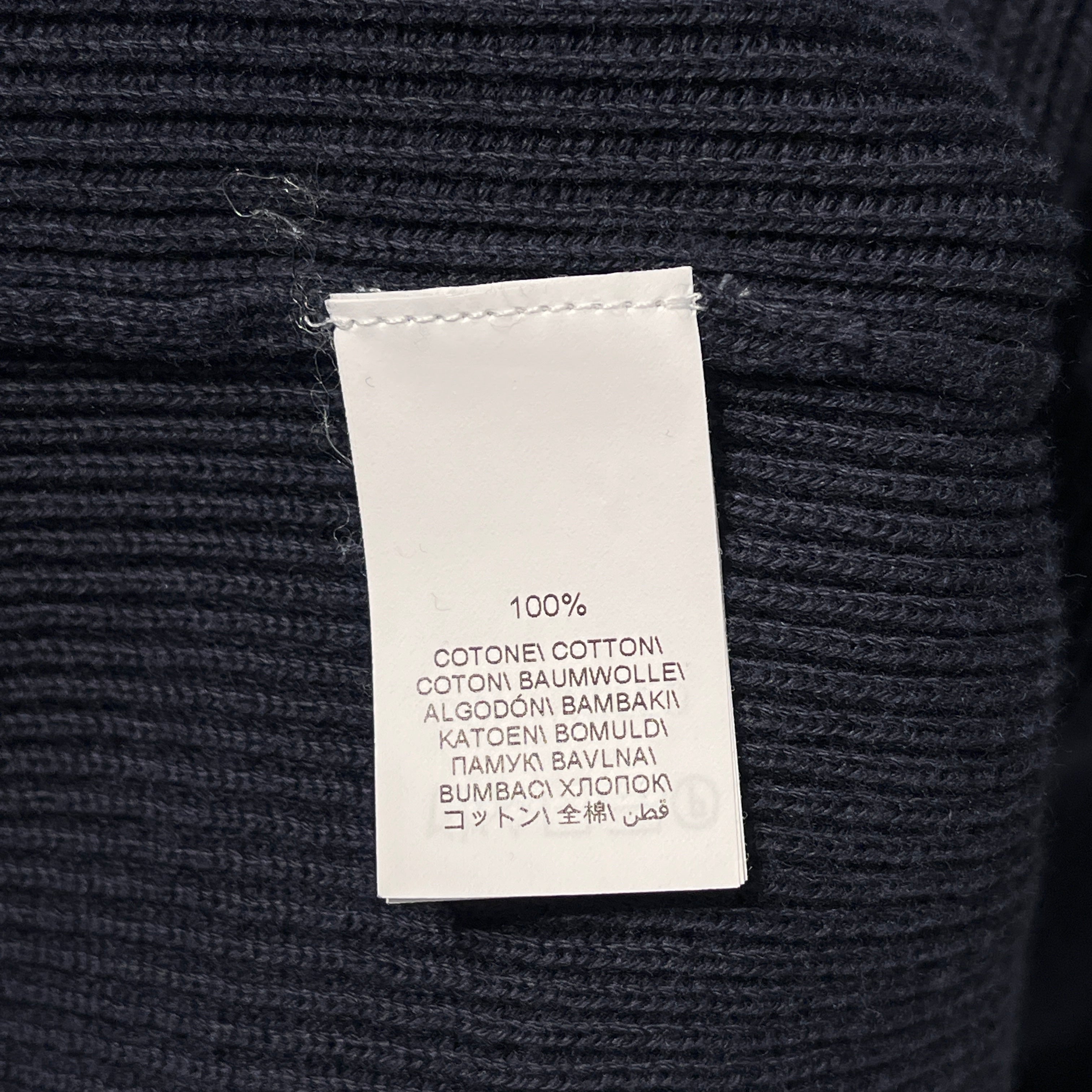 BRUNELLO CUCINELLI/Sweater/XXL/Cotton/NVY/Navy Ribbed Quarter Zip Silver view 6