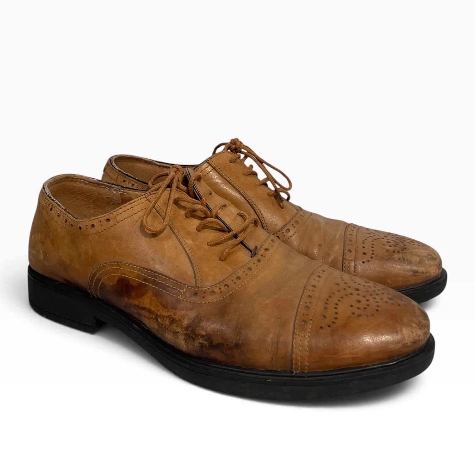 Maison Margiela/Dress Shoes/US 7.5/Leather/BEG/Holed design used view 1