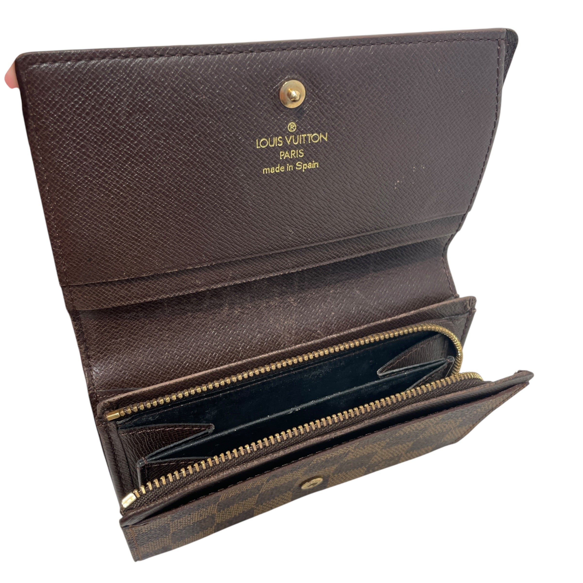 LOUIS VUITTON/Wallet/Monogram/Leather/BRW/L's/Damier Ebene Porte Monnaie view 4